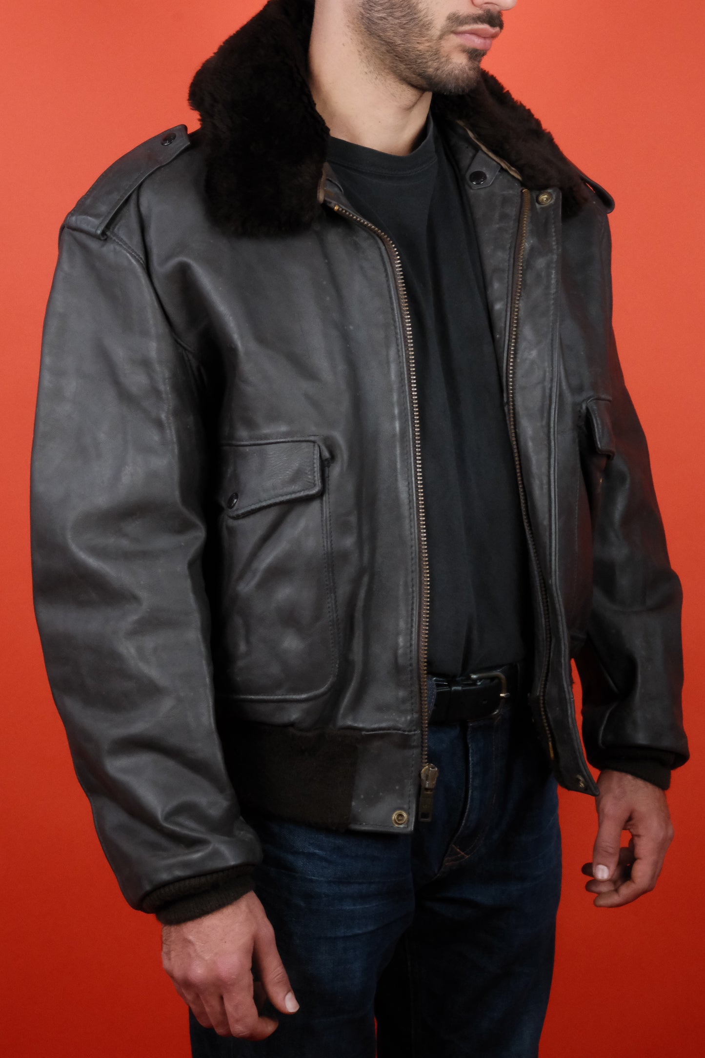 Schott Type A-2 Leather Jacket 684 SM 'XL' - vintage clothing clochard92.com