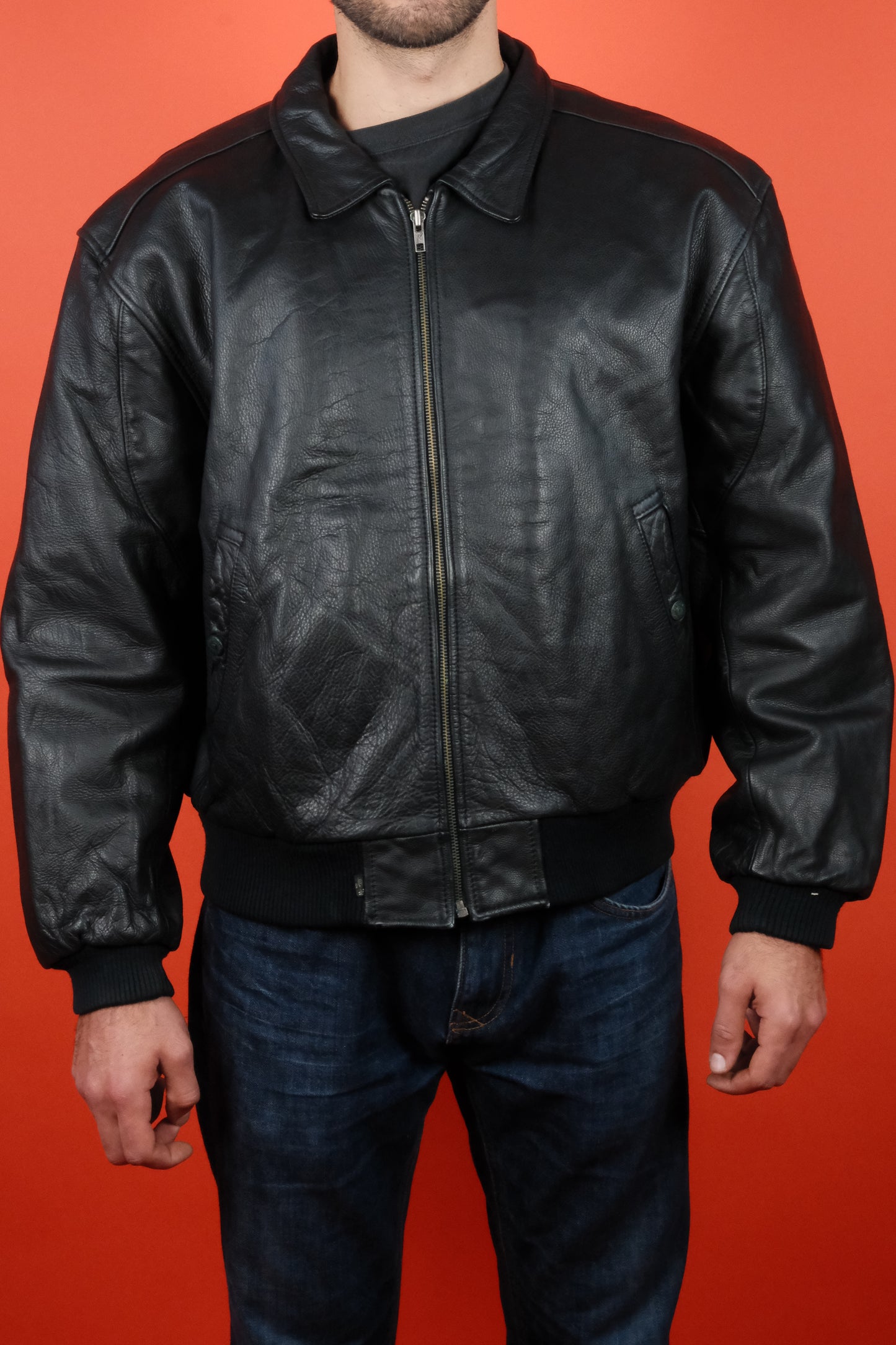 Levi's Black Leather Jacket 'M' - vintage clothing clochard92.com