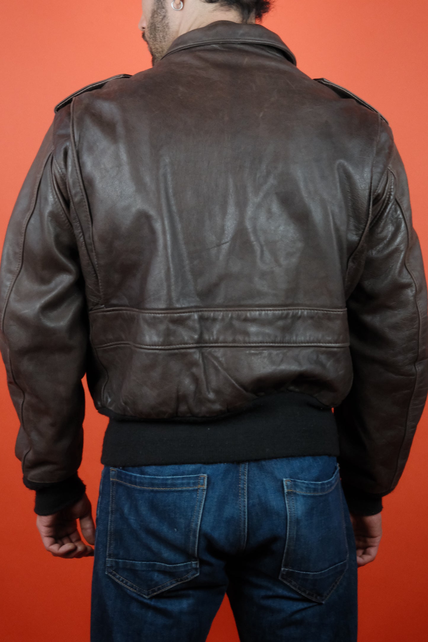 Schott Brown Leather Jacket Type A-2 'L/44' - vintage clothing clochard92.com