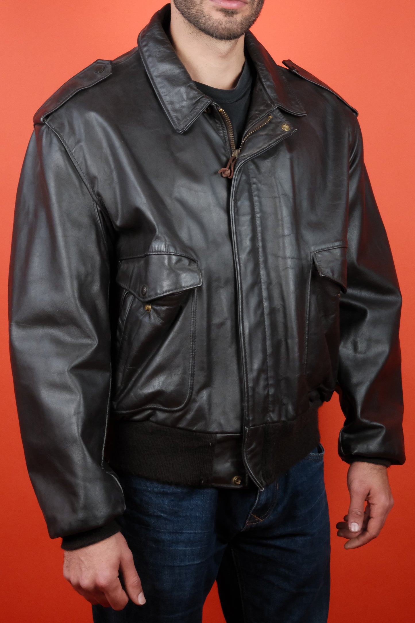 Schott Leather Jacket Type A-2 'XL/52' - vintage clothing clochard92.com