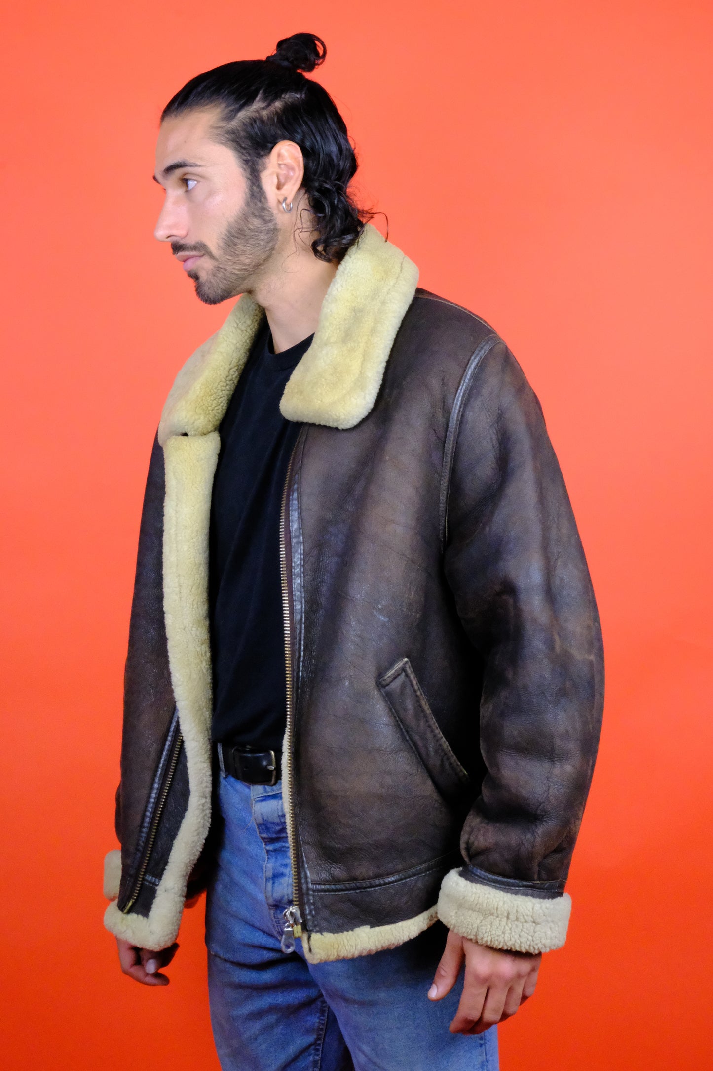 B-3 Aviation Jacket Real Sheepskin - vintage clothing clochard92.com