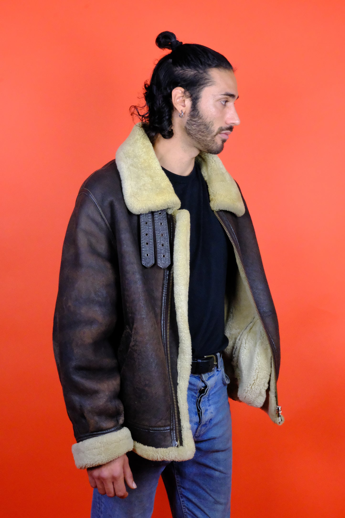 B-3 Aviation Jacket Real Sheepskin - vintage clothing clochard92.com