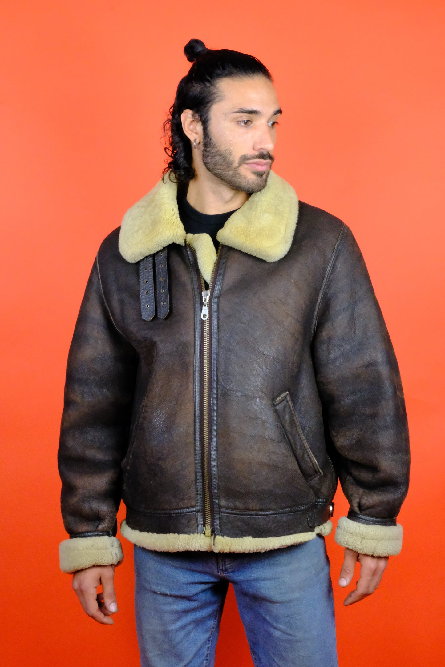 B-3 Aviation Jacket Real Sheepskin - vintage clothing clochard92.com