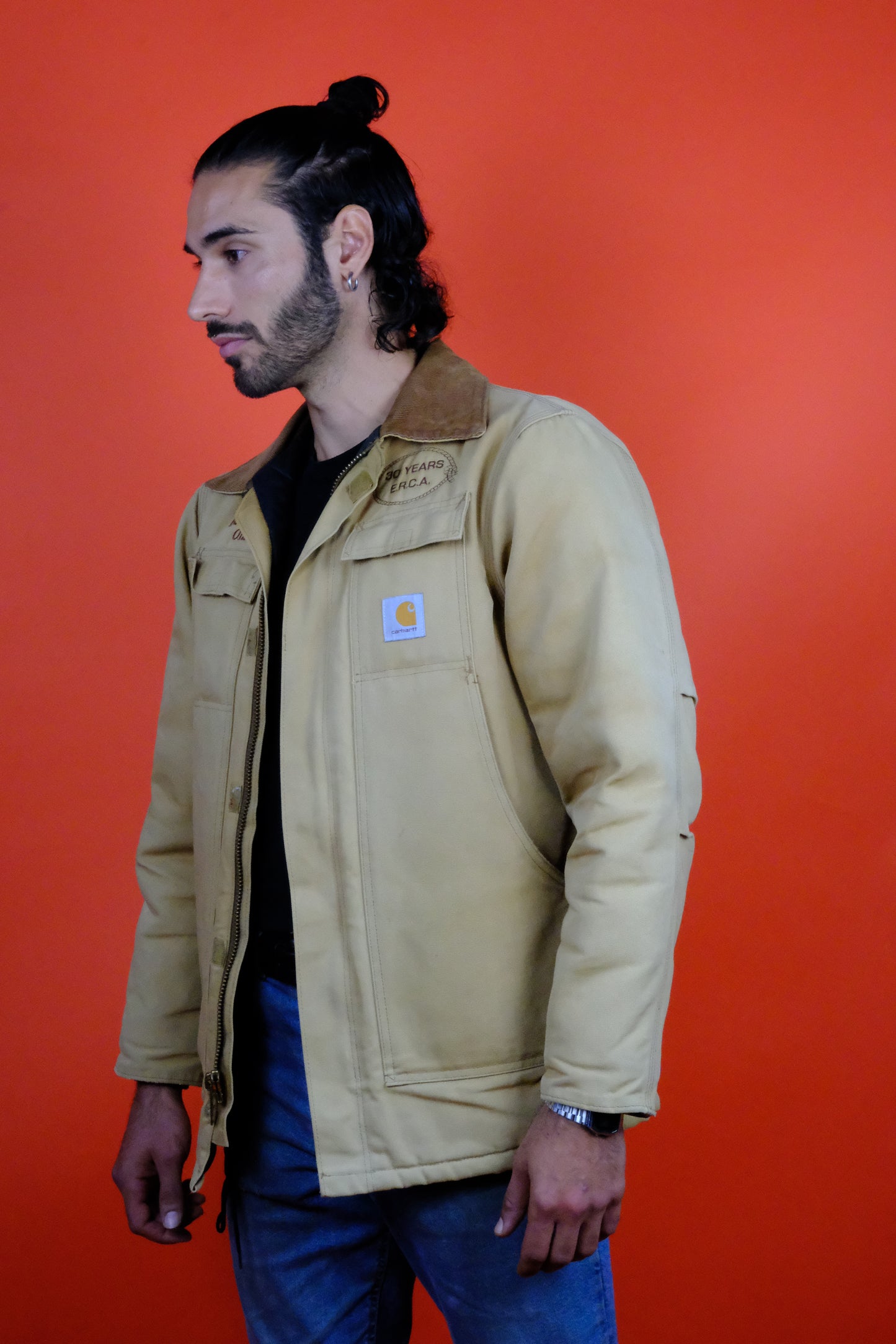 Carhartt Canvas Jacket Bull Rider 'Olaf' 30 Years Anniversary of E.R.C.A. - vintage clothing clochard92.com