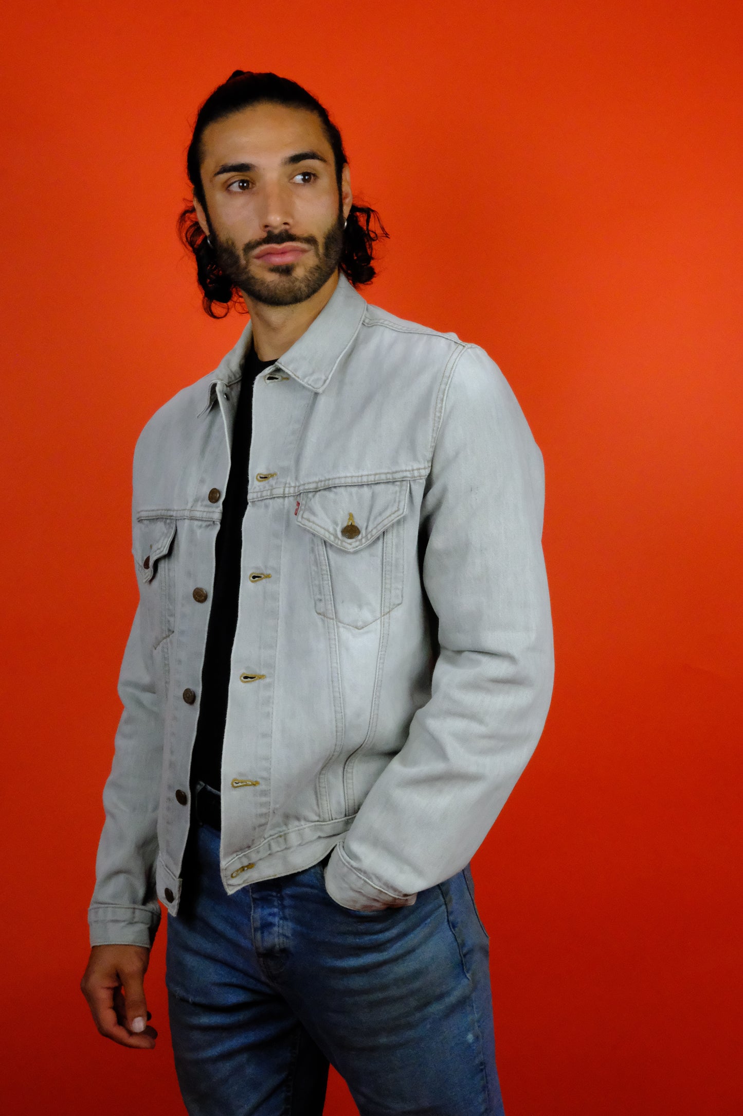 Levi's Trucker Grey Denim Jacket 'XL' - vintage clothing clochard92.com