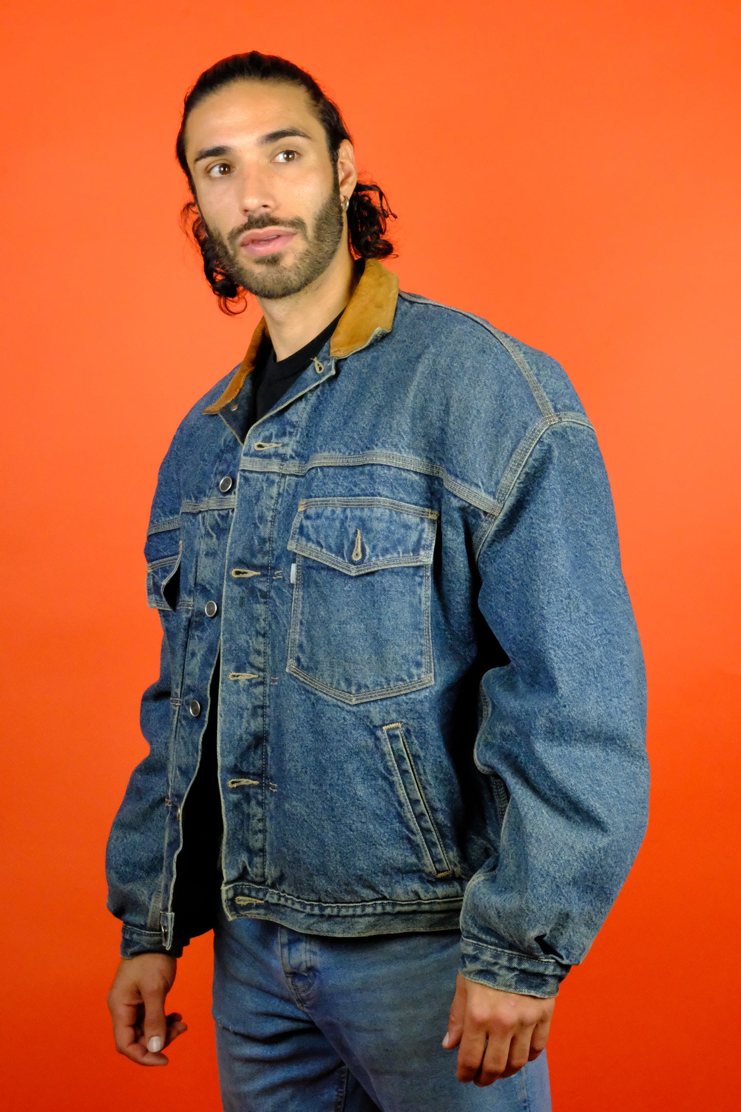 Levi's 'Silver Tab' Denim Trucker Jacket w/ Lining Corduroy Collar - vintage clothing clochard92.com