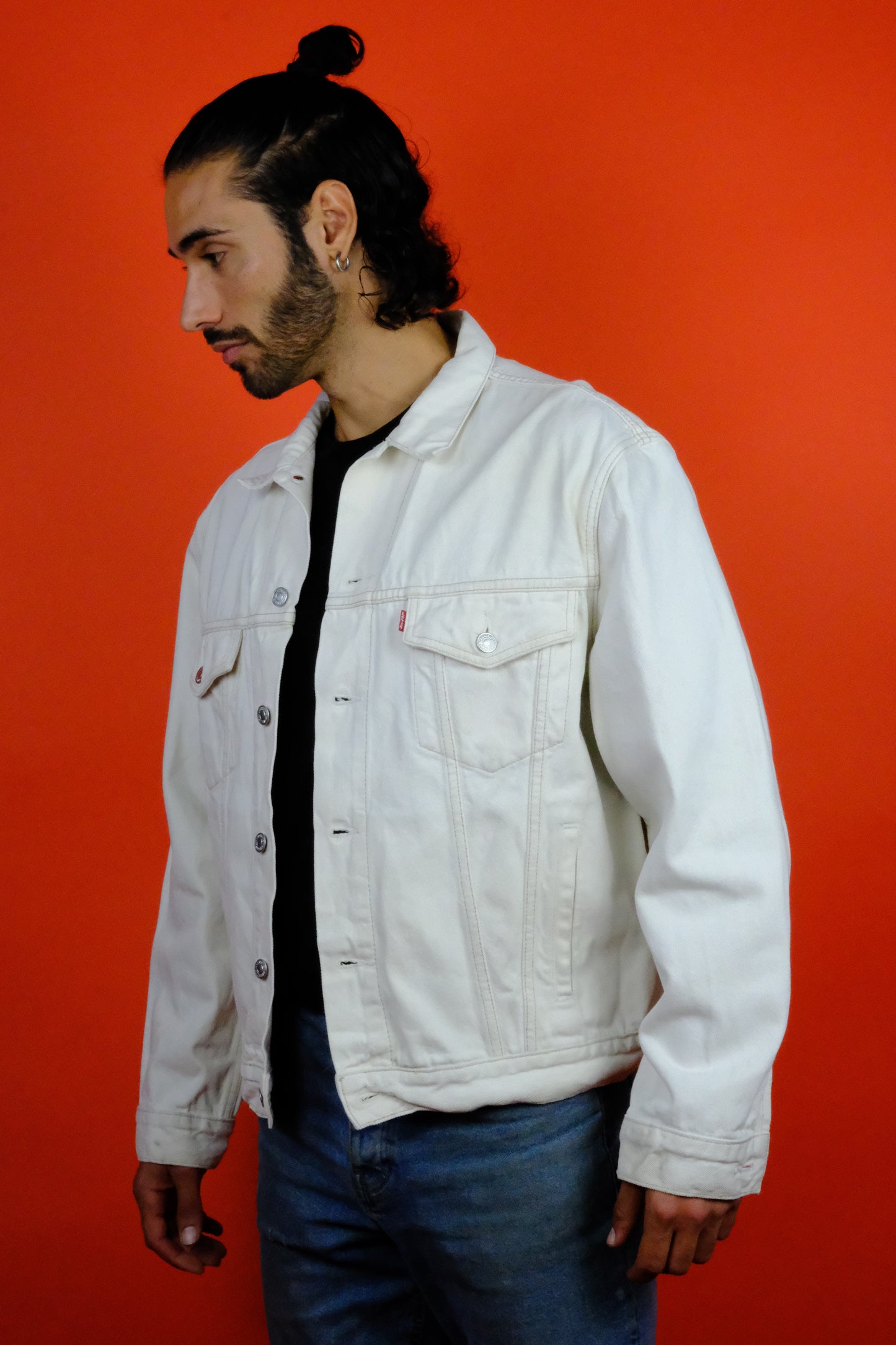 Levi's Red Tab White Denim Jacket 'XL' - vintage clothing clochard92.com