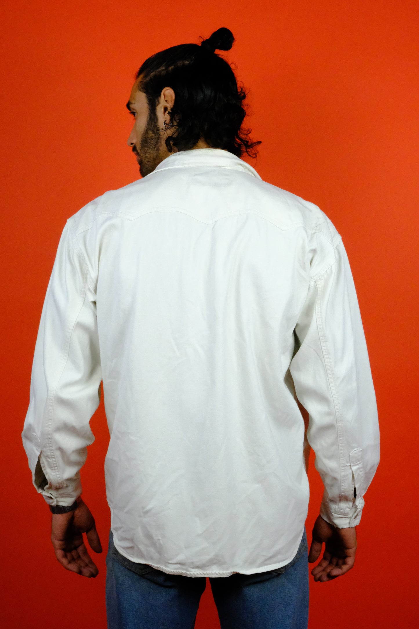 Levi's White Western Denim Shirt 'L' - vintage clothing clochard92.com