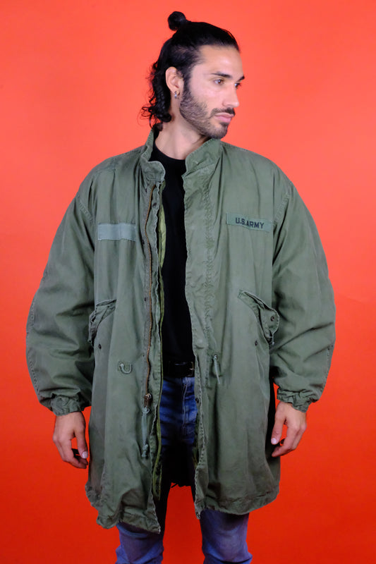 U.S. Army Cold Weather 'Fish Tail' Parka w/ Liner 'L' - vintage clothing clochard92.com