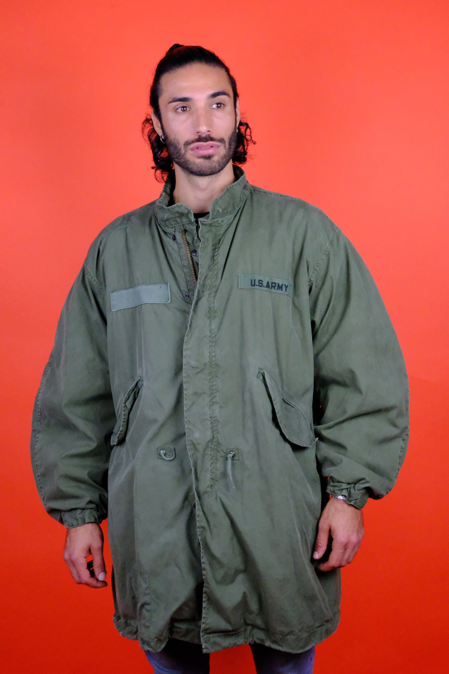 U.S. Army Cold Weather 'Fish Tail' Parka w/ Liner 'L' - vintage clothing clochard92.com