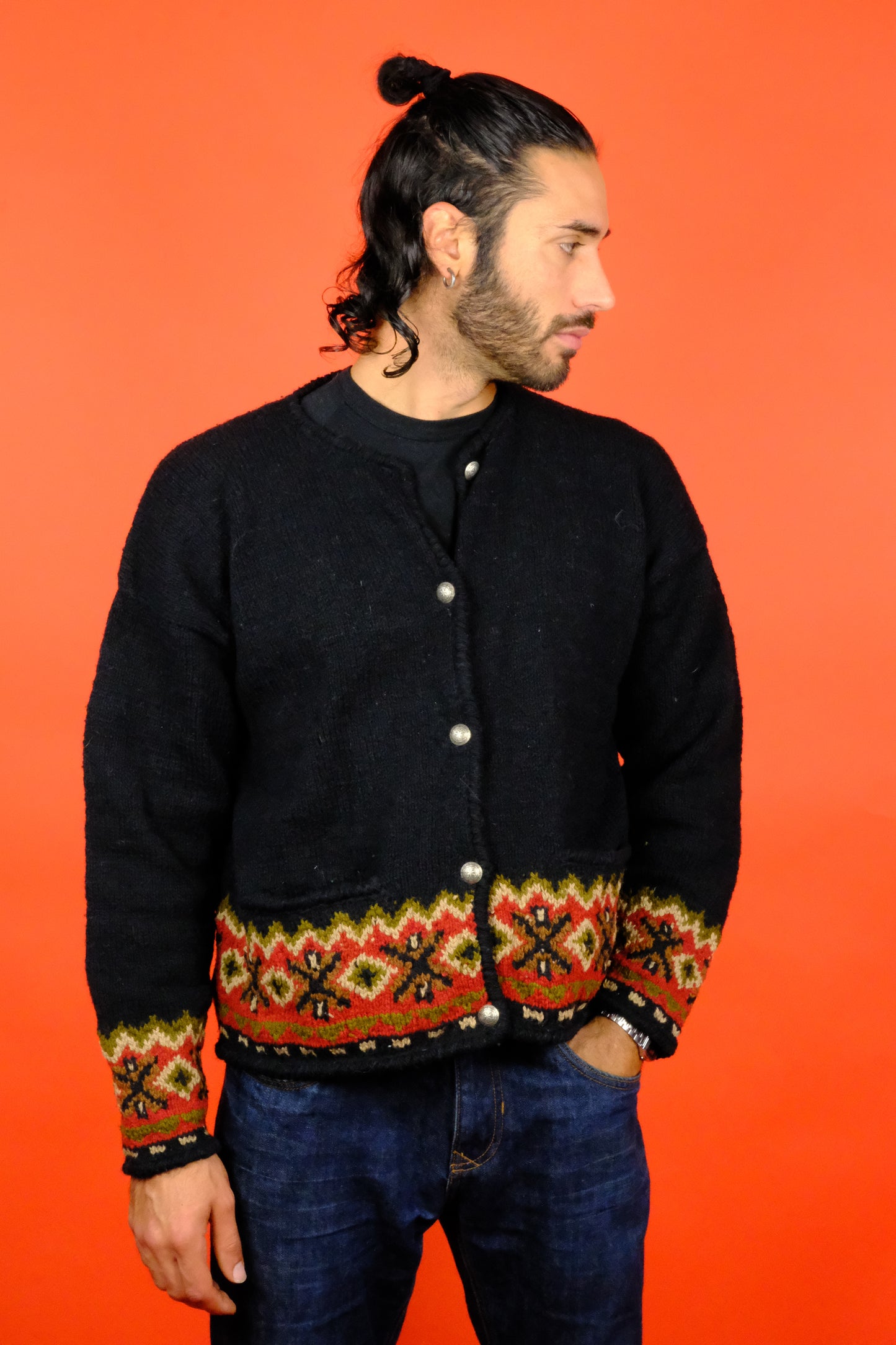 Planet Earth Imports Hand Knitted Cardigan 'M' - vintage clothing clochard92.com