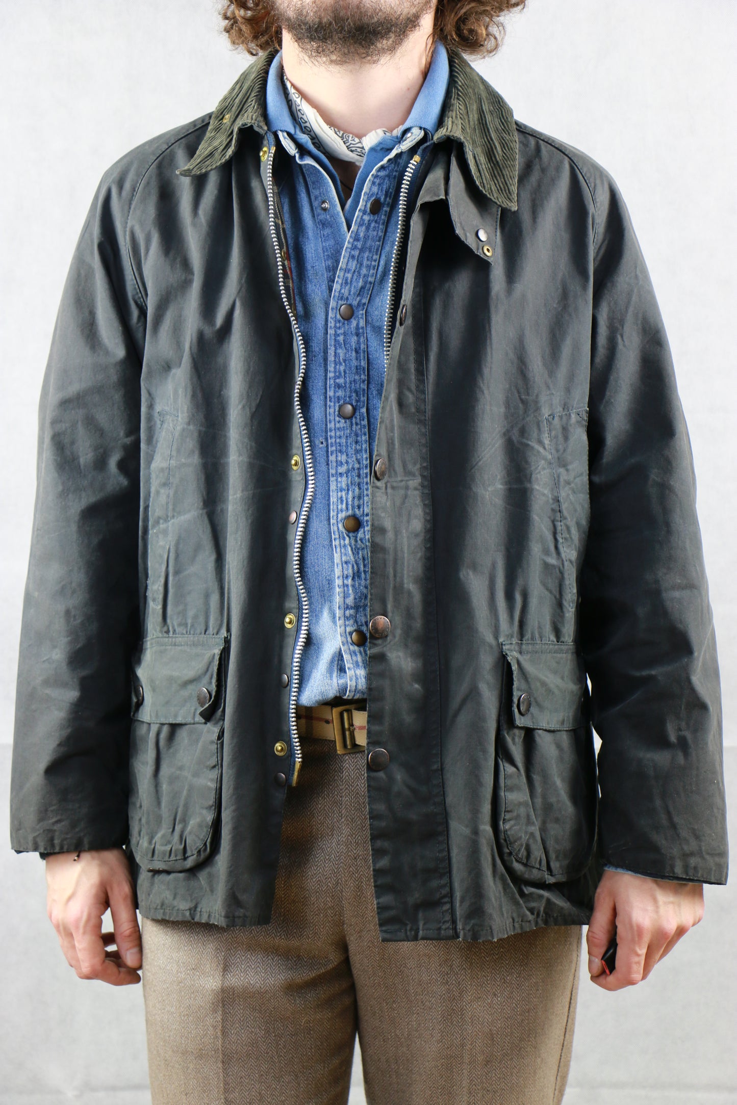 Barbour Bedale Jacket Dark Blue - vintage clotclochard92.com