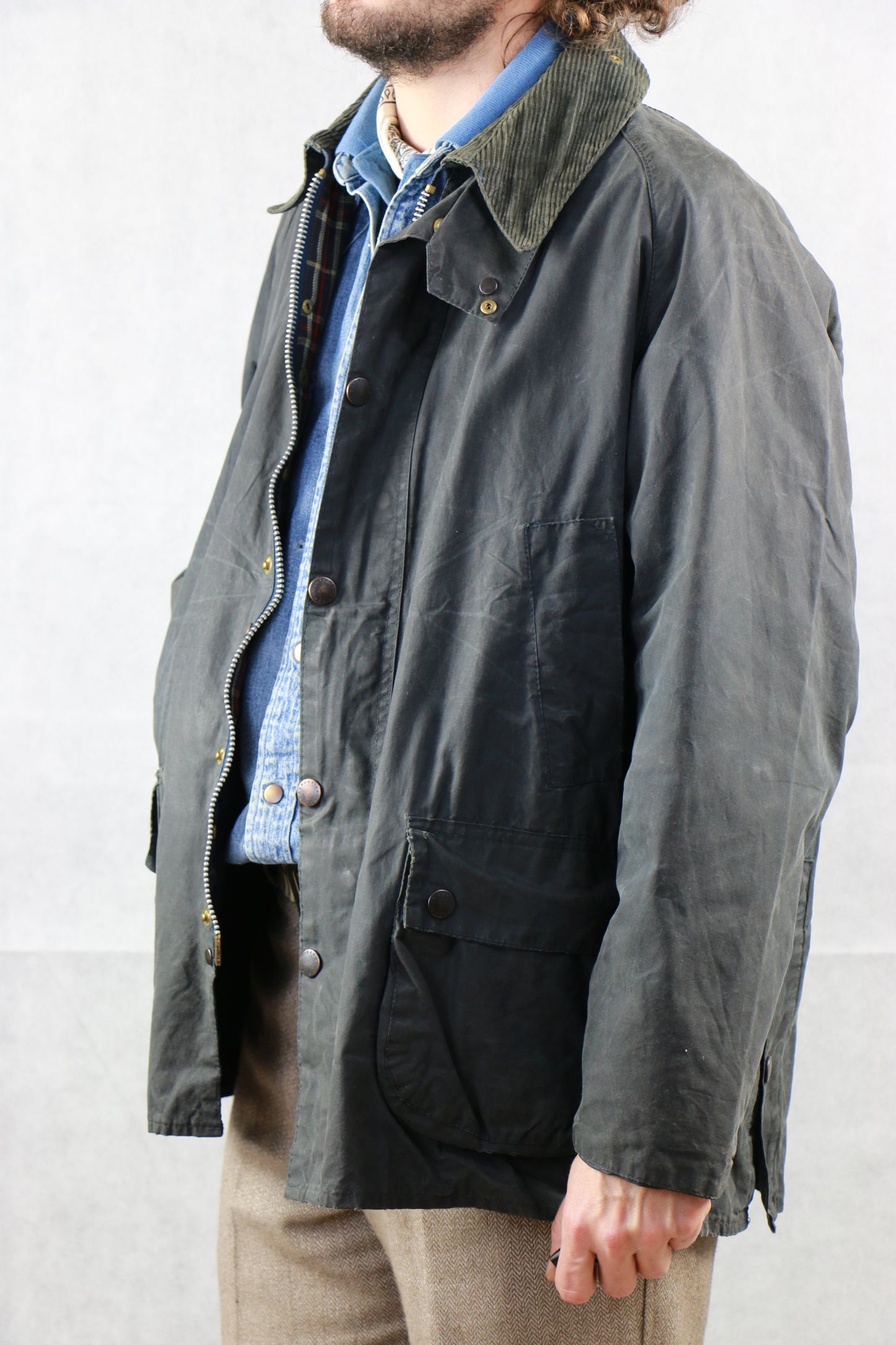 Barbour Bedale Jacket Dark Blue - vintage clotclochard92.com