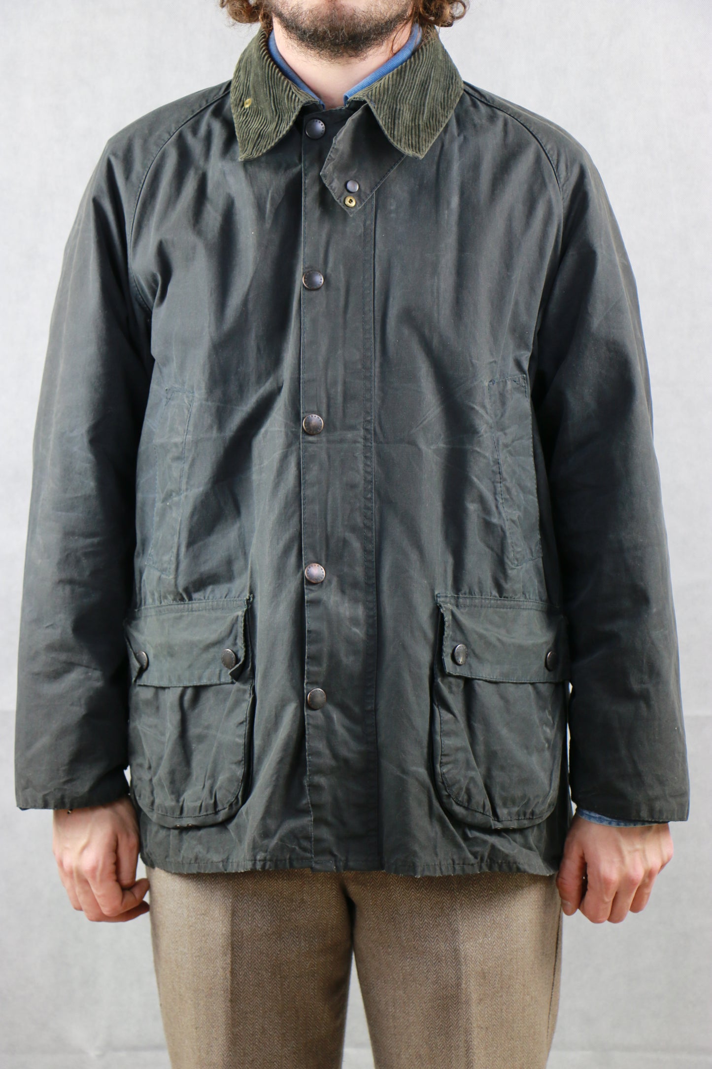 Barbour Bedale Jacket Dark Blue - vintage clotclochard92.com