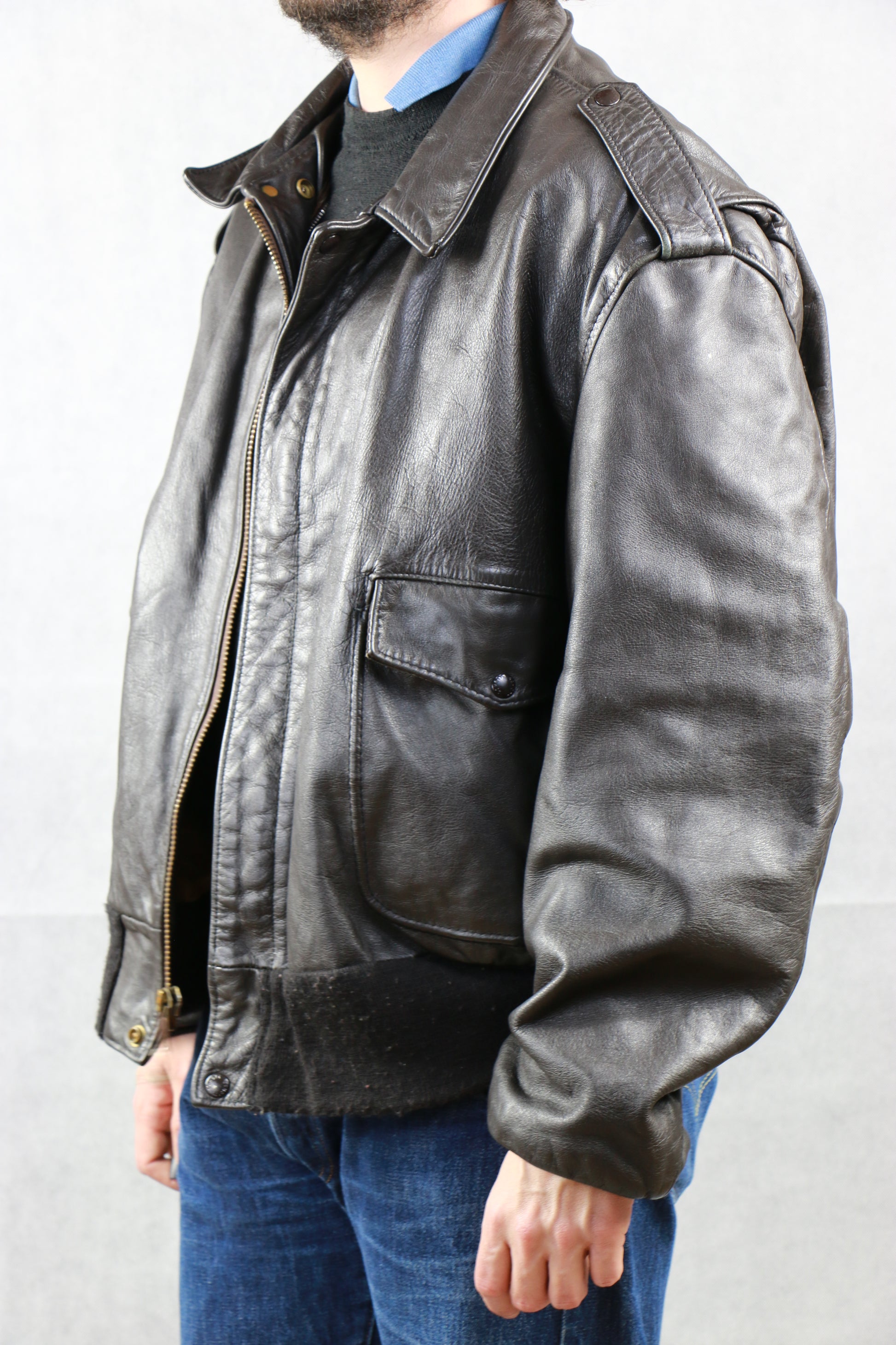Schott 684 SM Leather Jacket Type A-2, clochard92.com, Vintage Store Clochard92.com