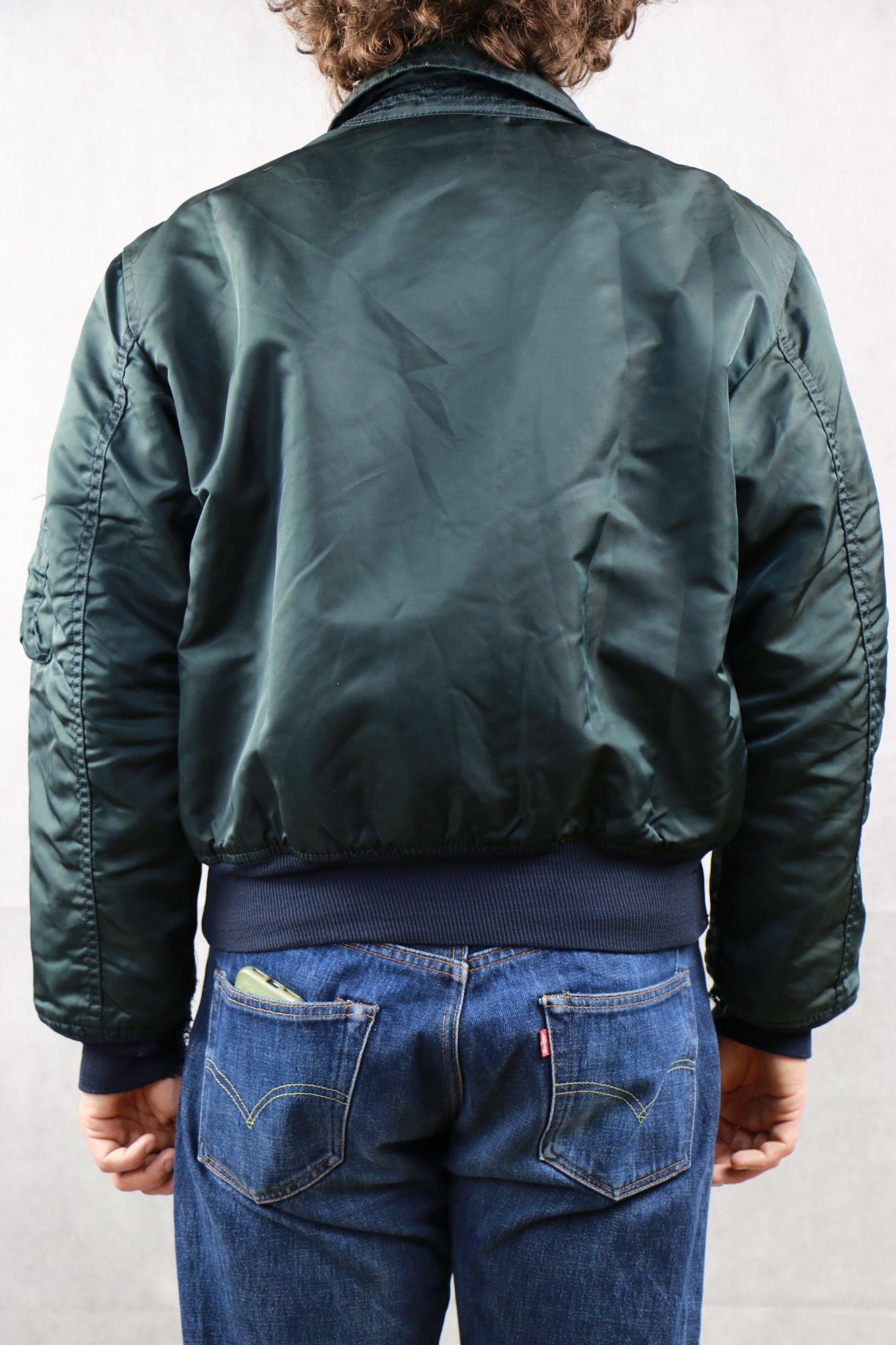 Alpha Bomber Jacket MA-1 Blue- vintage clothing clochard92.com, Vintage Store Clochard92.com