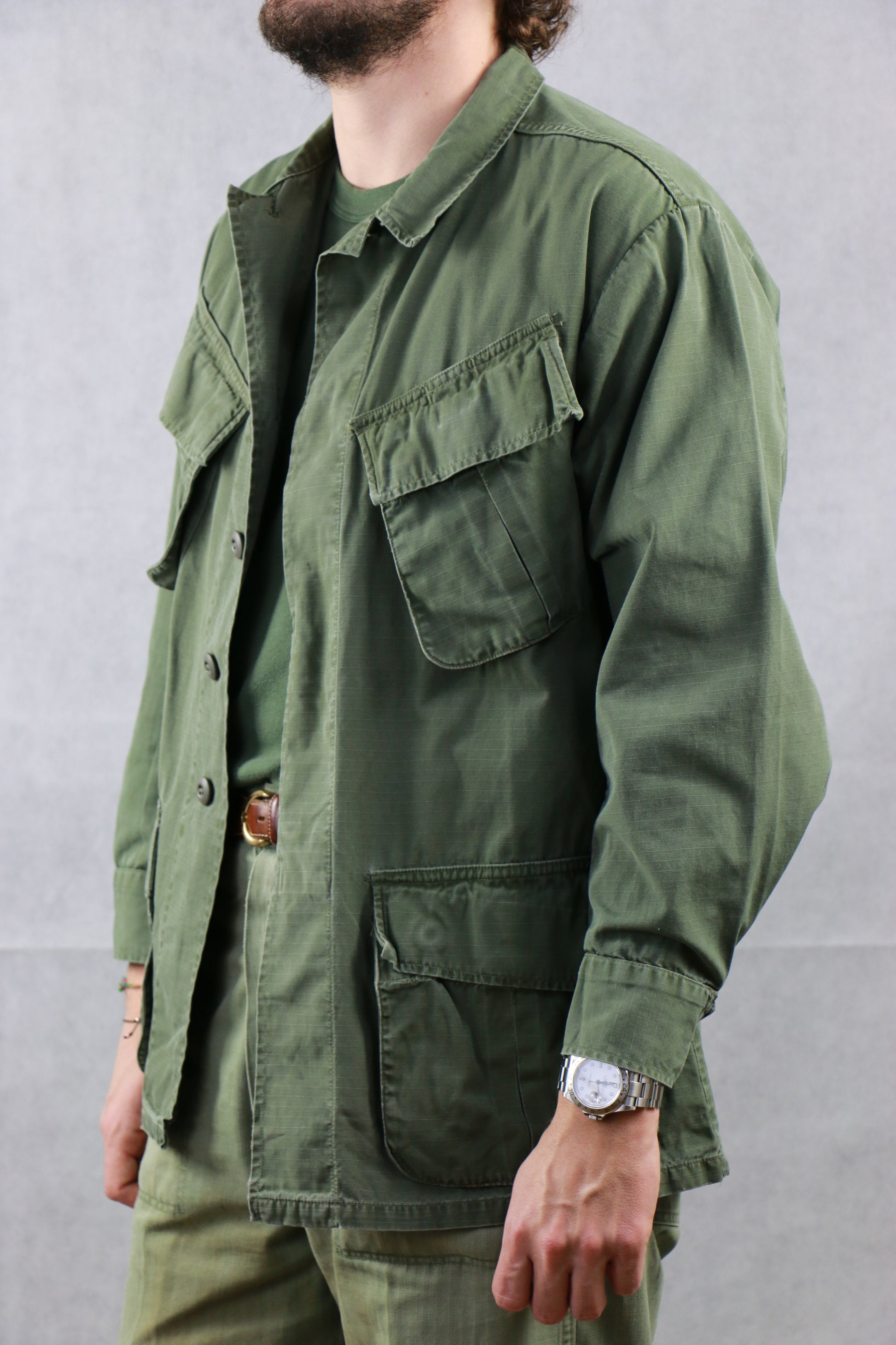 Jungle Jacket Olive Green 1970, clochard92.com, Vintage Store Clochard92.com