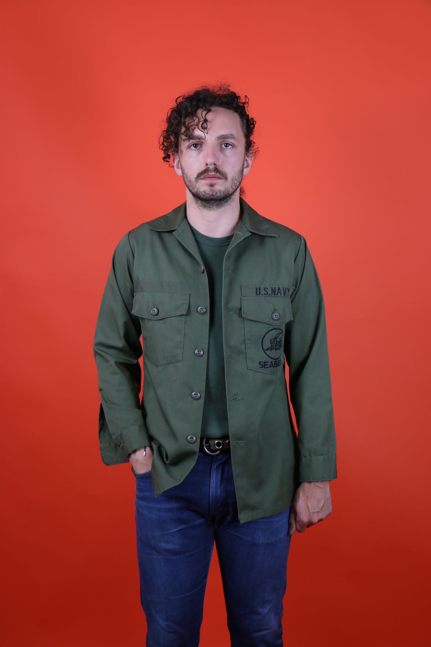 USN OG-507 'SEABEES' utility shirt - vintage clothing clochard92.com