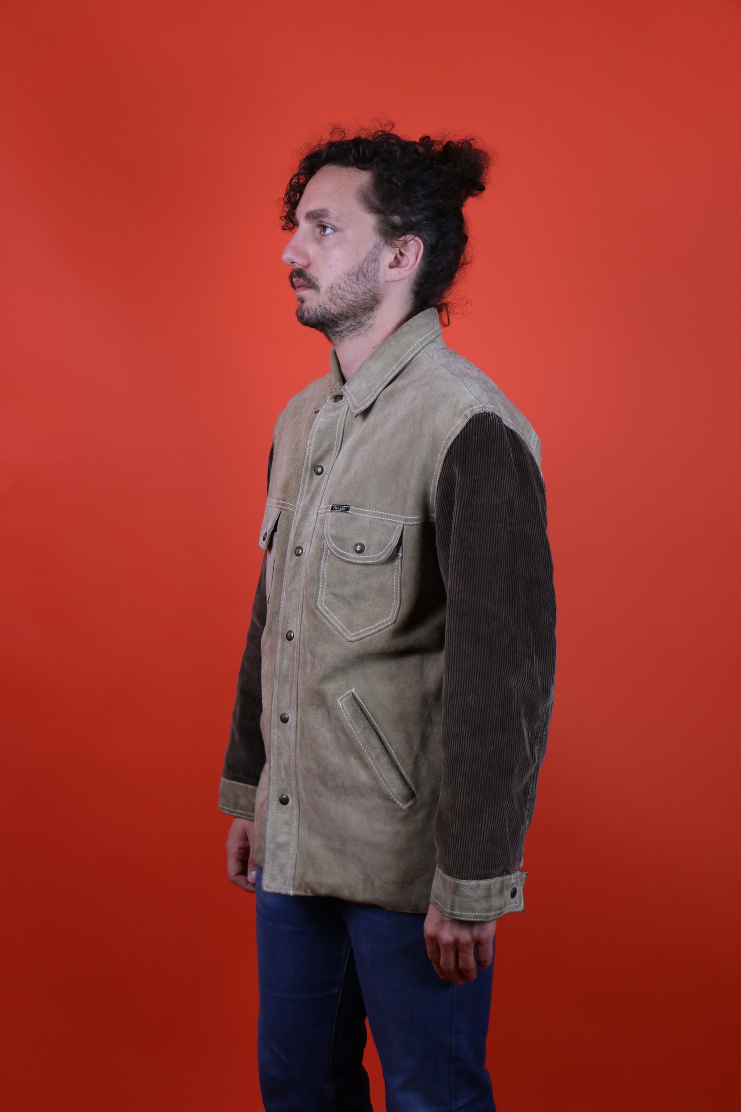 Diesel Leather jacket w/ corduroy sleeves, clochard92.com