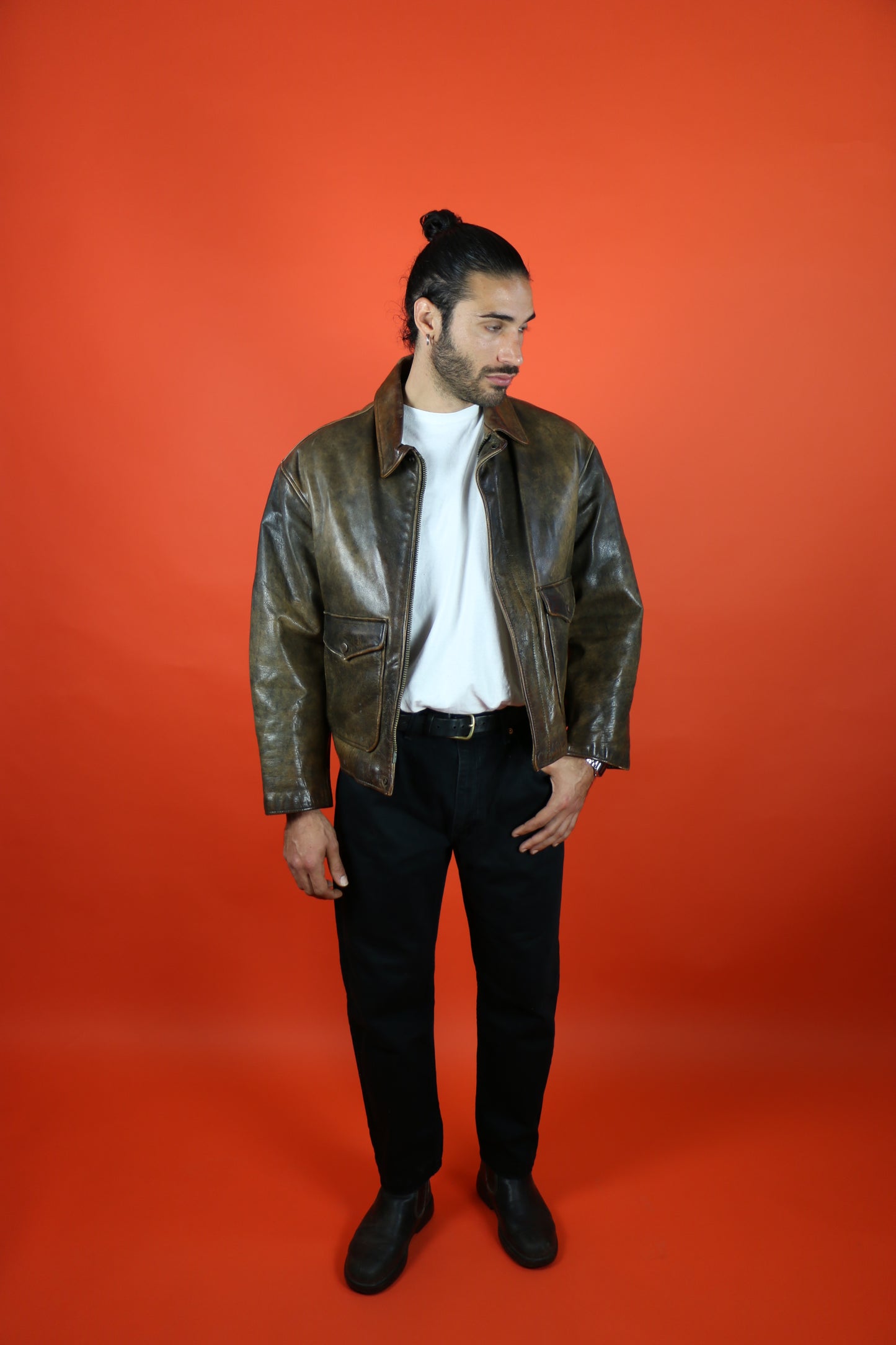 Alan Gordon Aviator Leather Jacket - vintage clothing clochard92.com