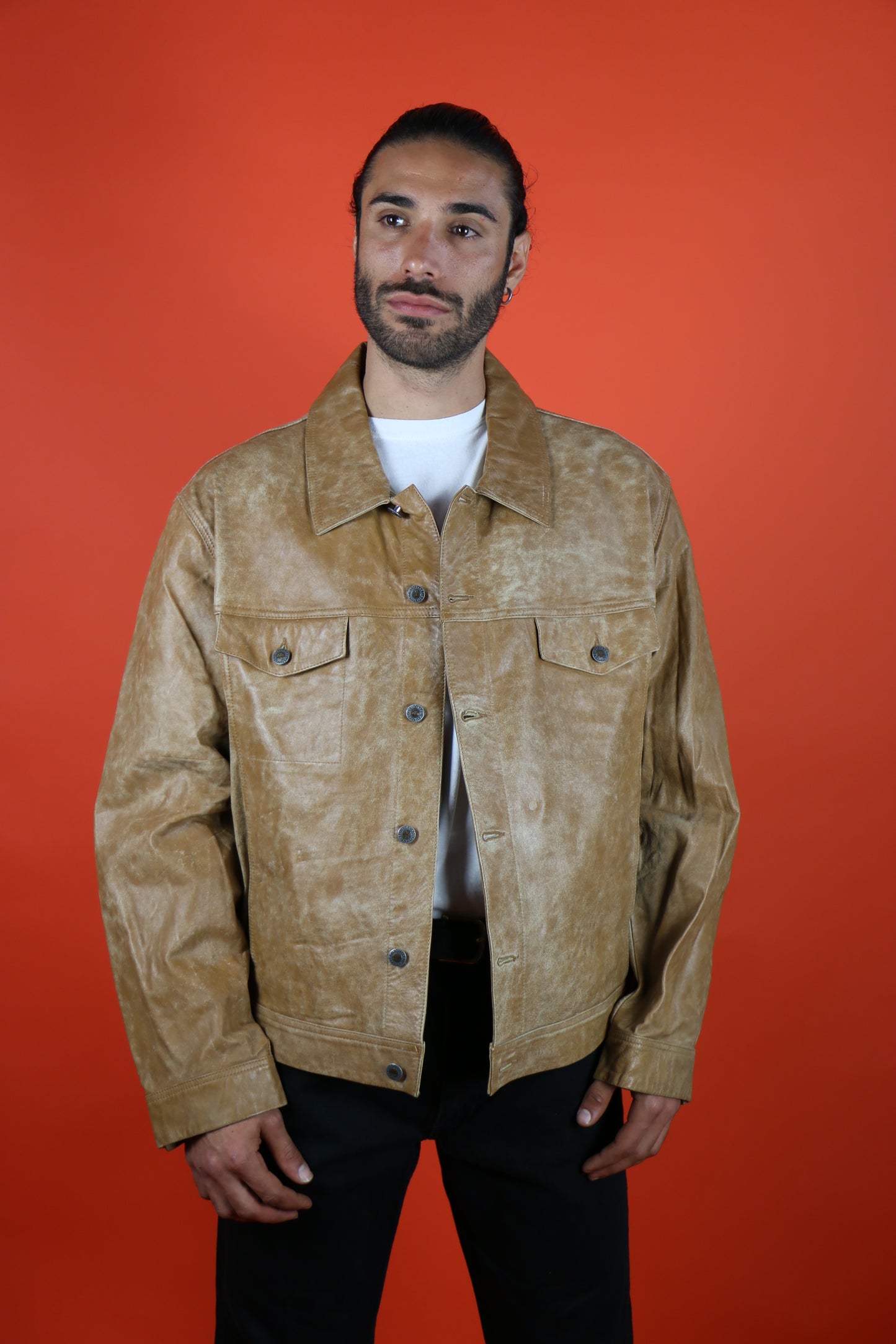 Timberland Leather Trucker Jacket - vintage clothing clochard92.com