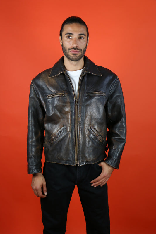 M.C.J. Leather Jacket - vintage clothing clochard92.com