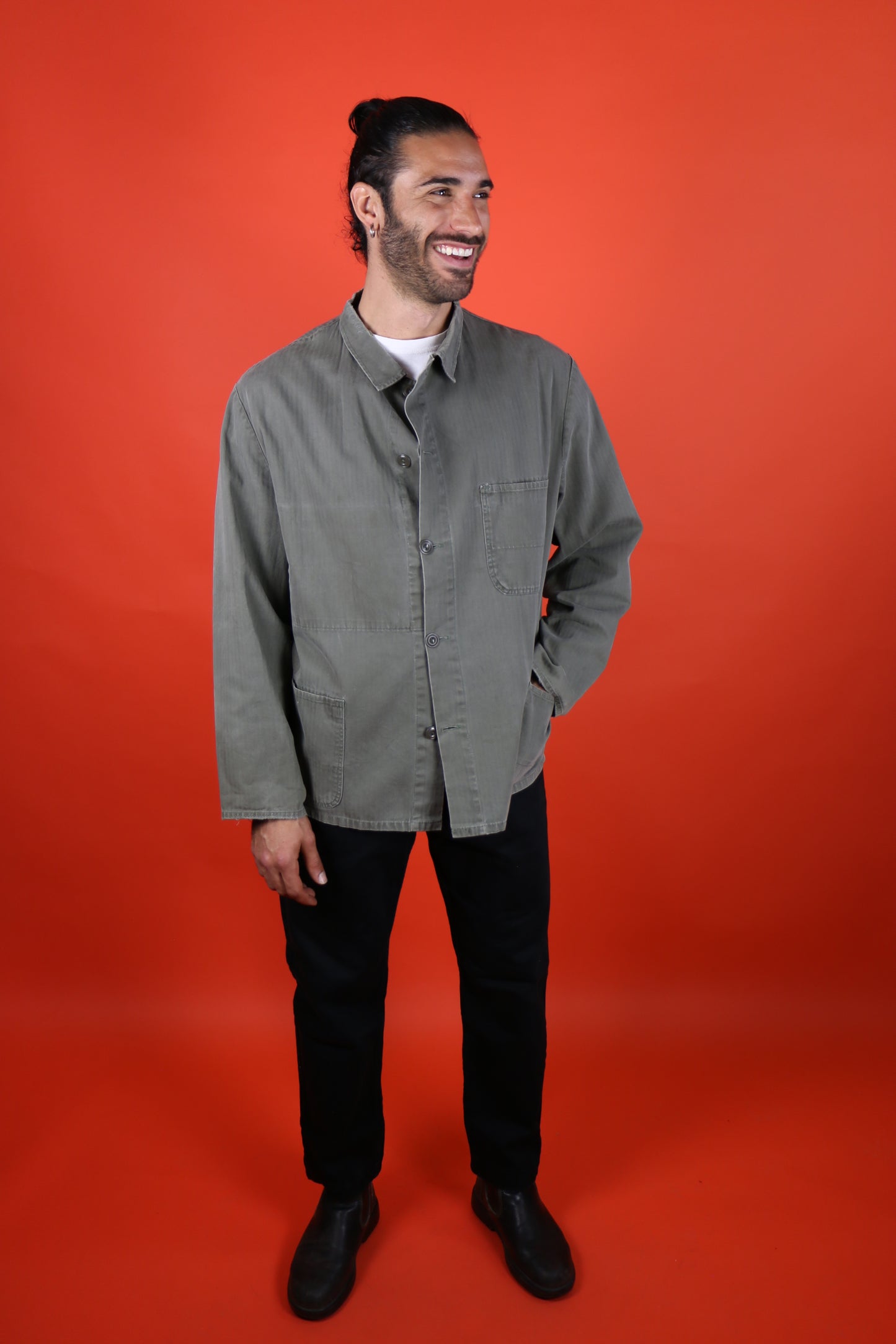 Olive Green Work Jacket - vintage clothing clochard92.com