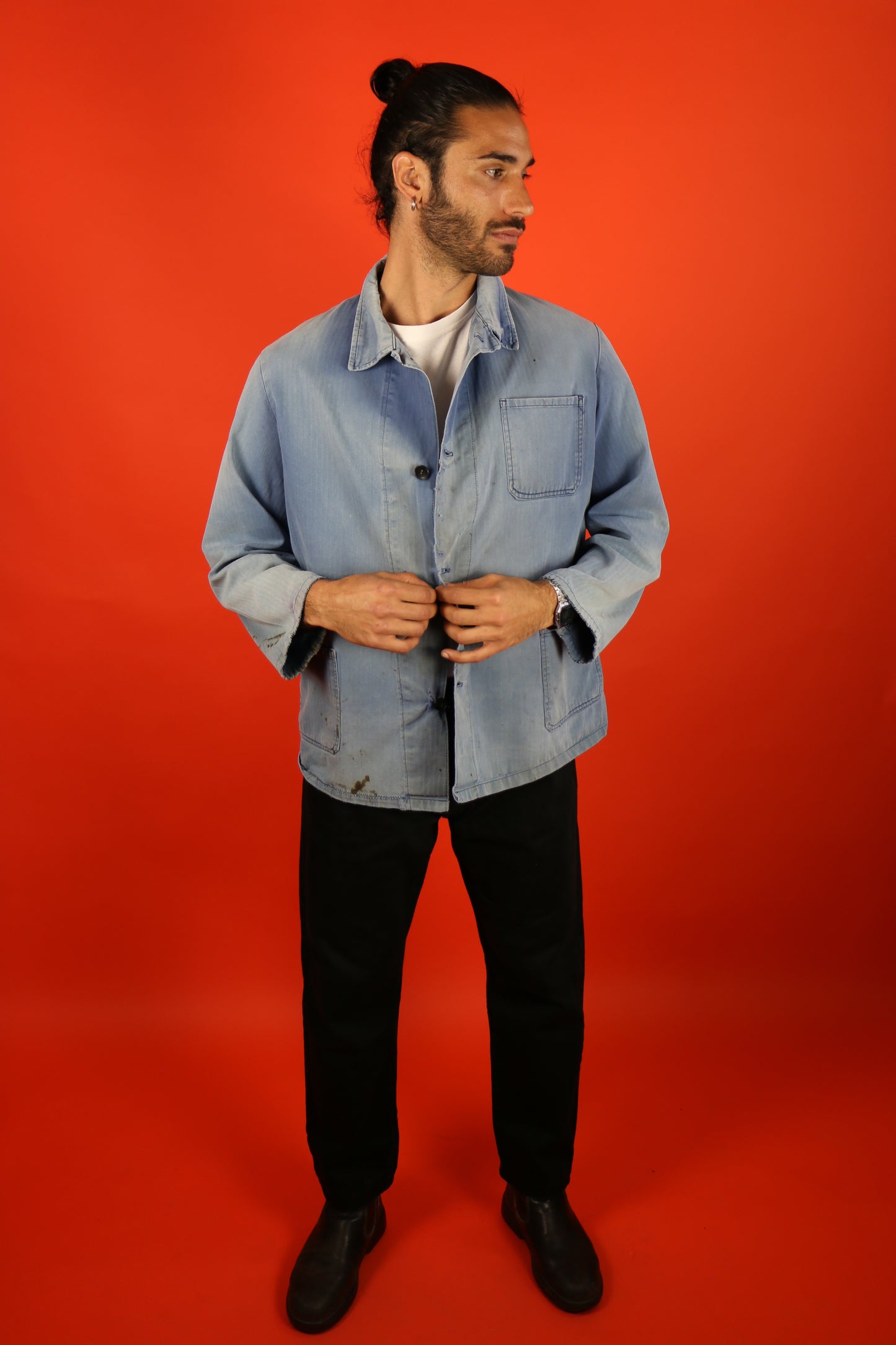 Work Jacket Light Blue - vintage clothing clochard92.com