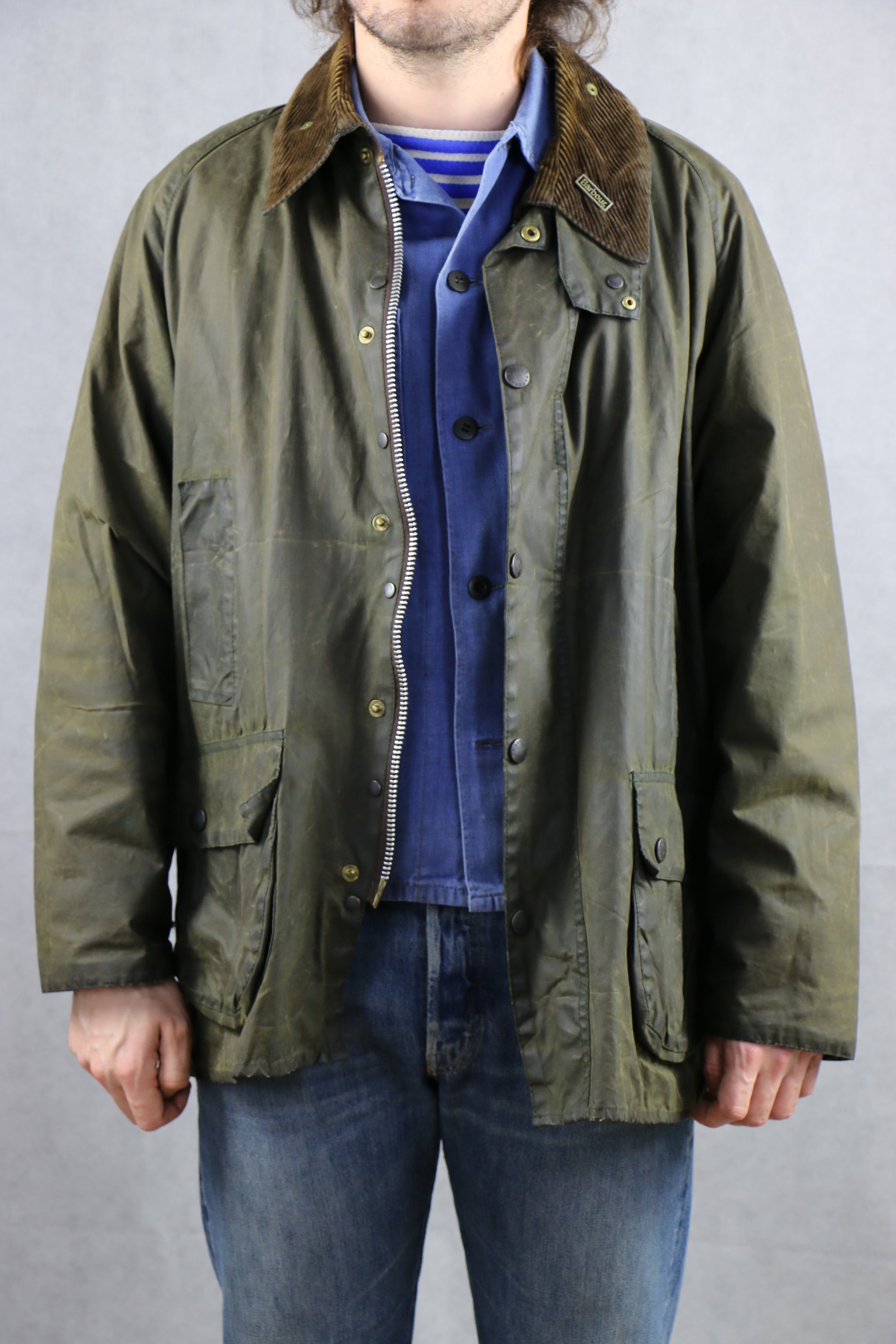 Barbour Bedale C46 / 117CM Wax Jacket green - vintage clothing clochard92.com, Vintage Store Clochard92.com