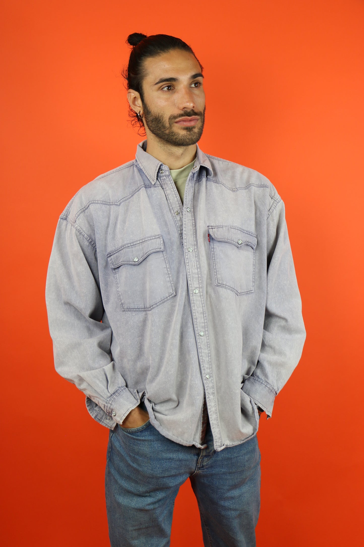 Levis Denim Shirt XL Grey- vintage clothing clochard92.com
