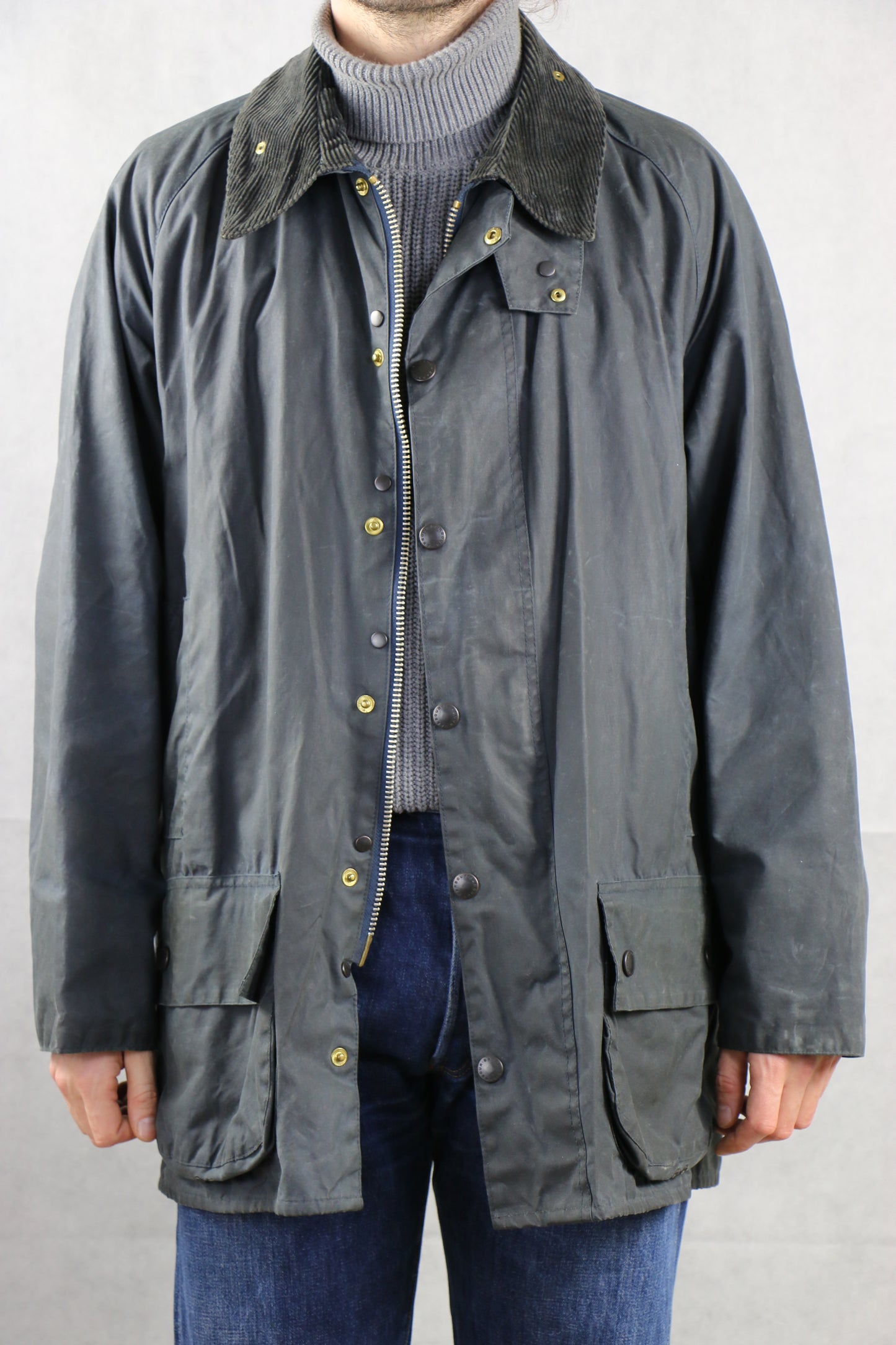 Barbour 'Beaufort' C48 / 122CM Navy - vintage clothing clochard92.com