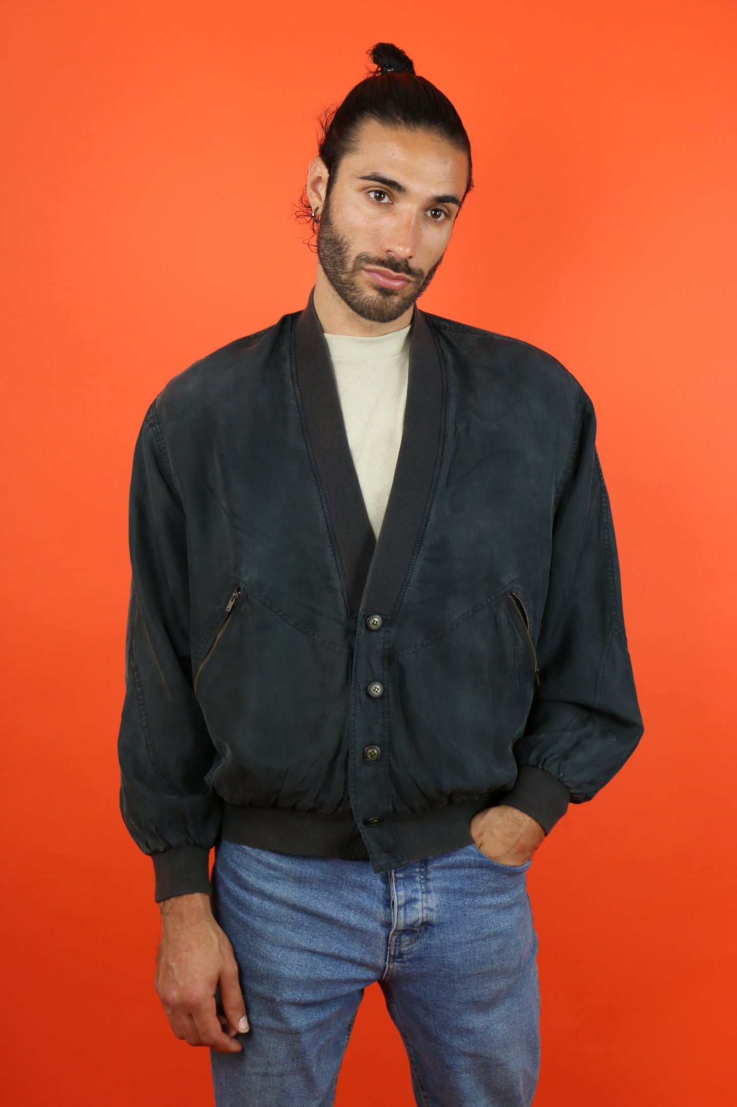 Silk Button Jacket - vintage clothing clochard92.com