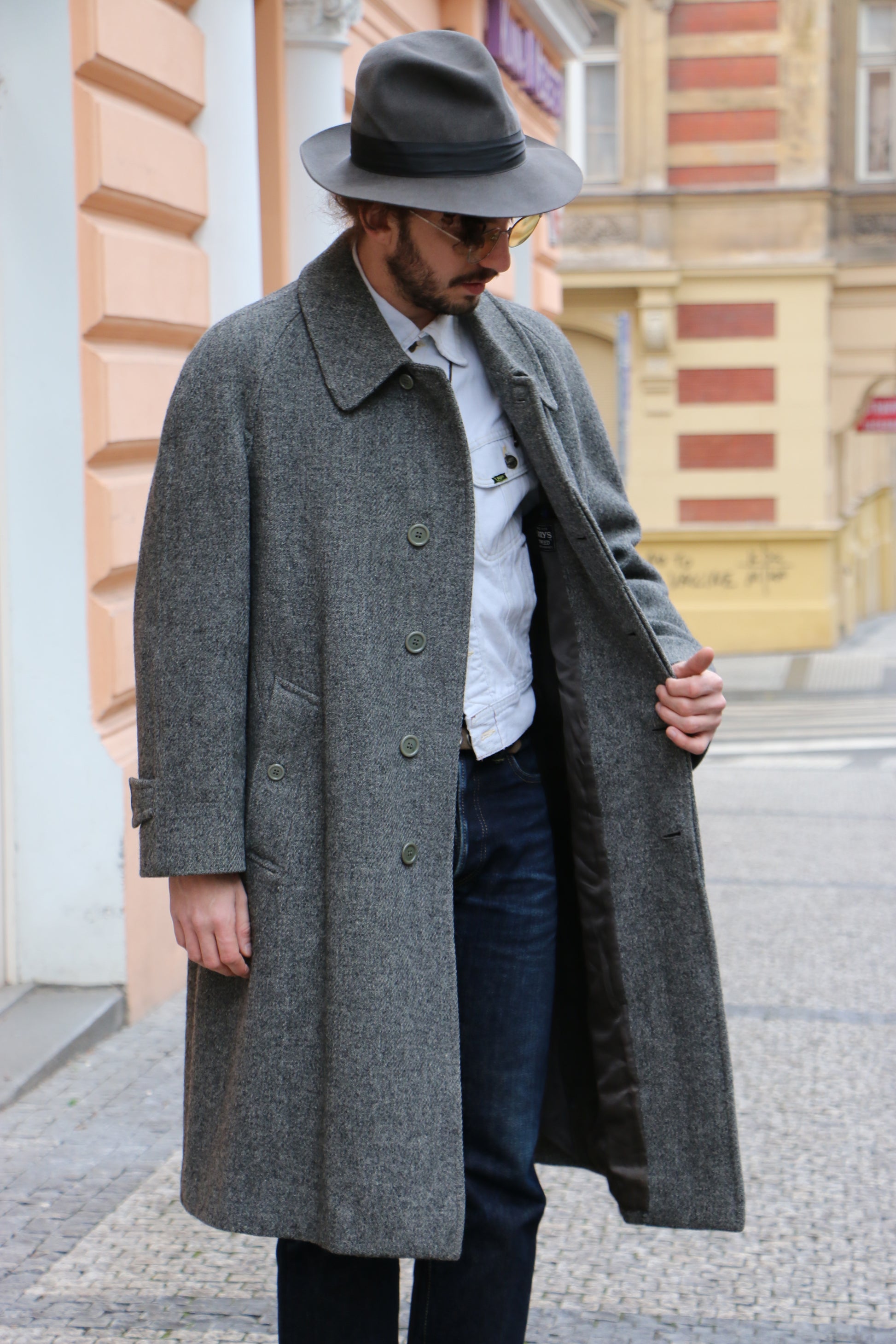 Burberrys' Harris Tweed Coat, clochard92.com, Vintage Store Clochard92.com