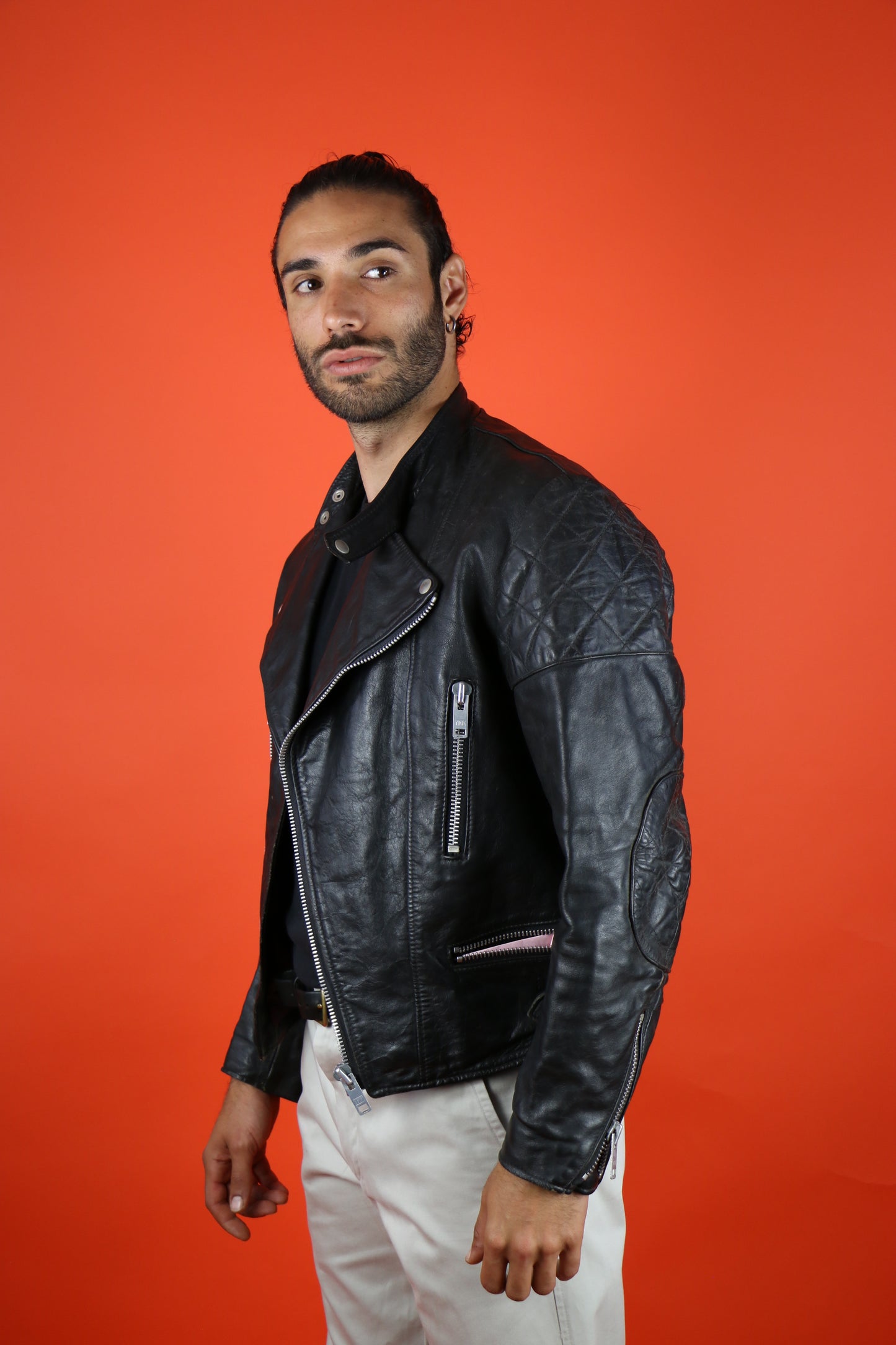 Wolf Biker Leather Jacket - vintage clothing clochard92.com