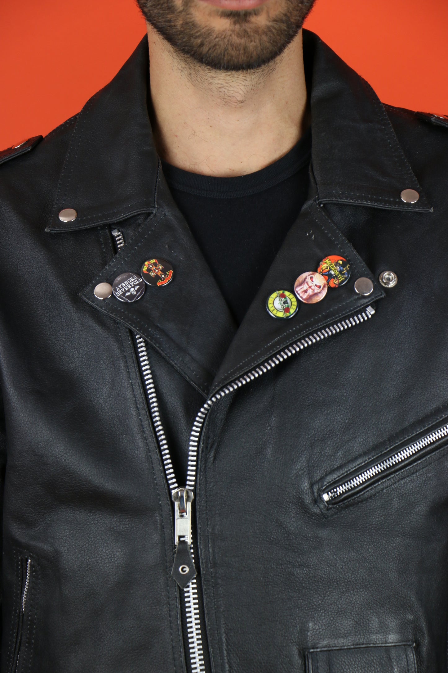 Biker Leather Jacket - vintage clothing clochard92.com