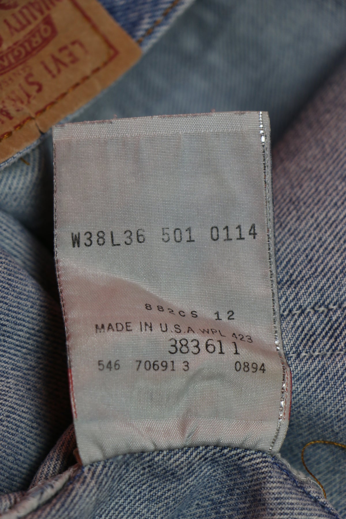 Levi's 501 Jeans Made in U.S.A. 'W38 L36' - vintage clothing clochard92.com