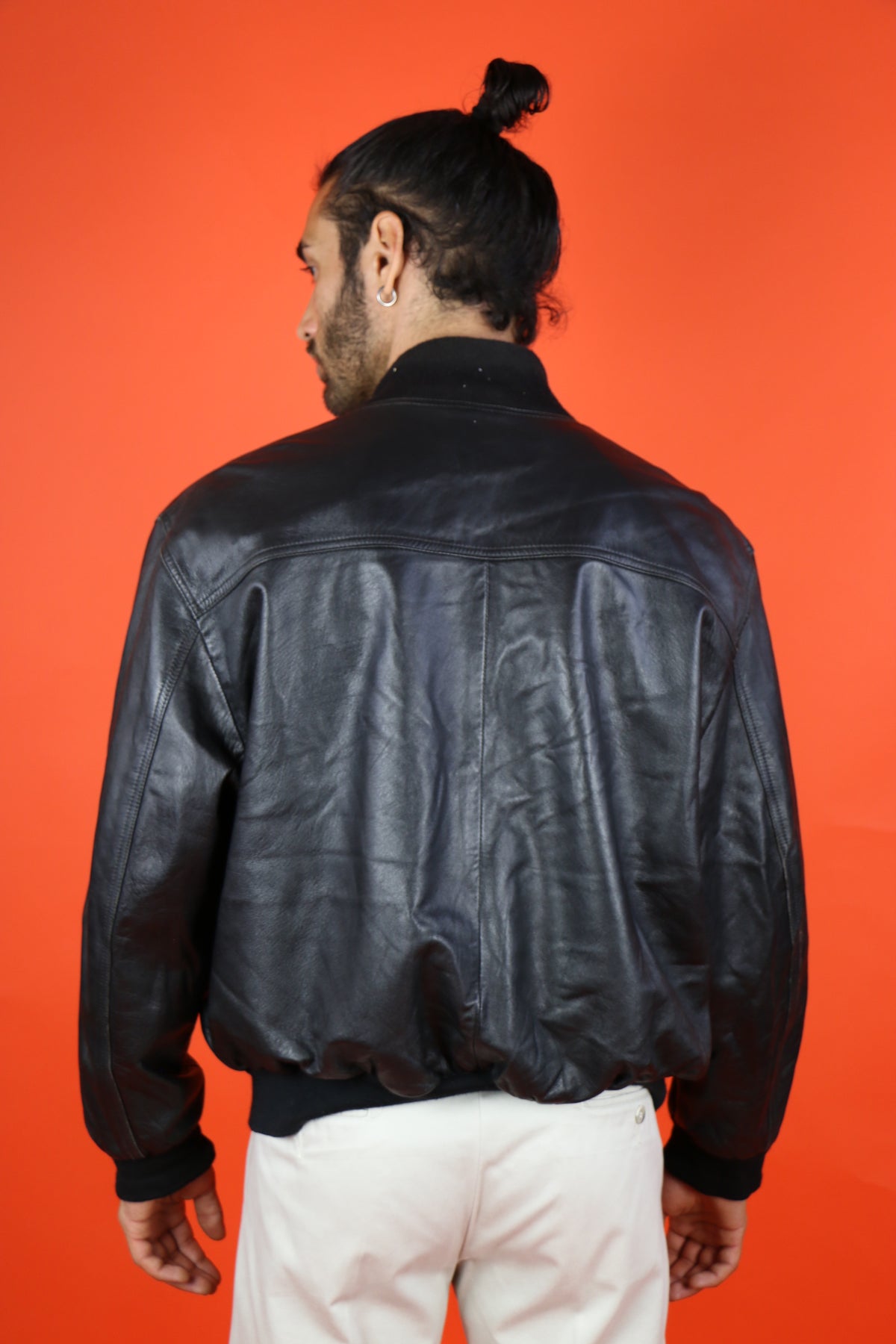 Leather Bomber Jacket - vintage clothing clochard92.com