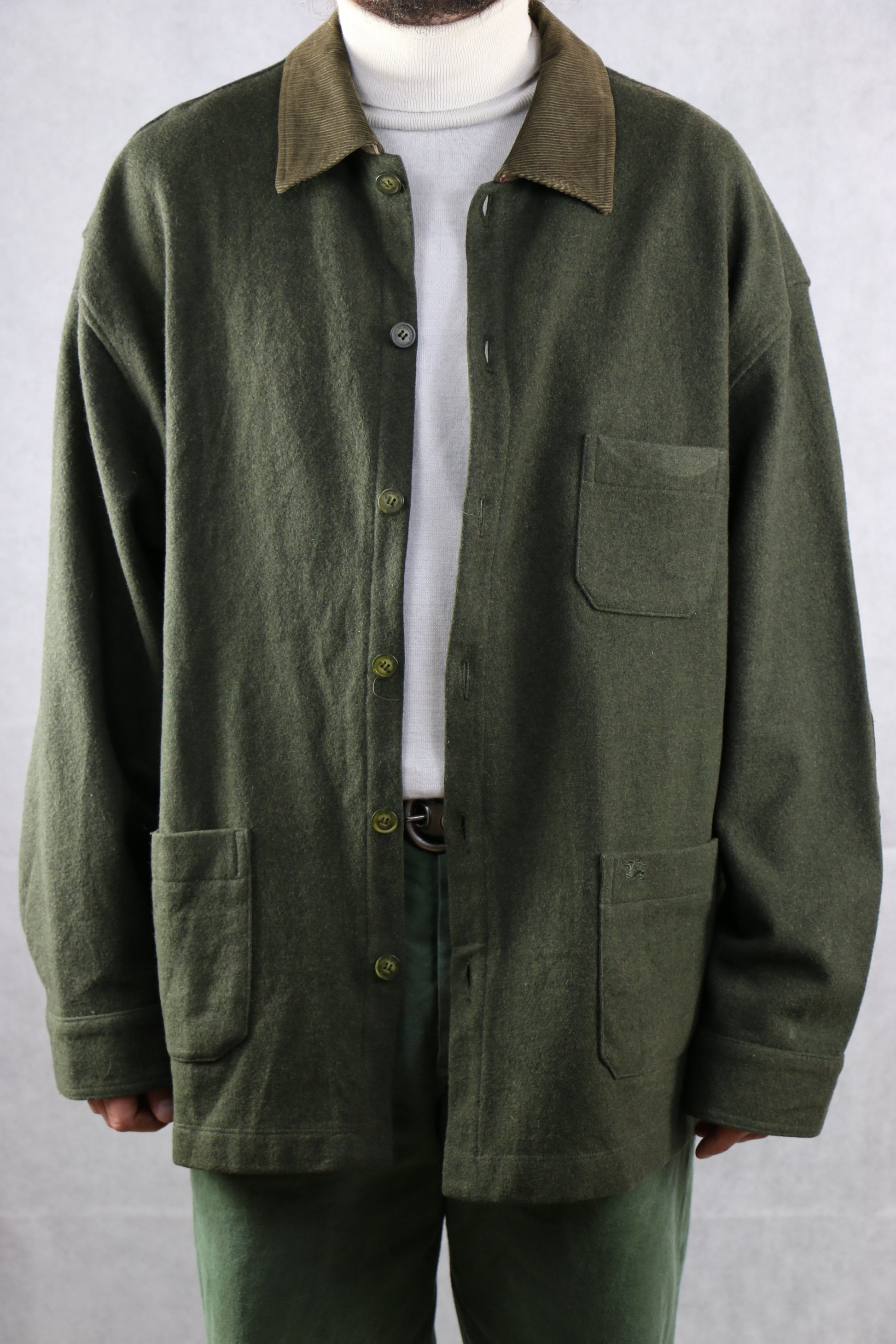 Burberry Wool overshirt - vintage clothing clochard92.com, Vintage Store Clochard92.com