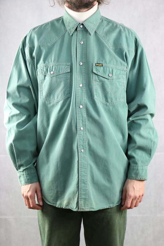 Wrangler Mint Denim Shirt - vintage clothing clochard92.com