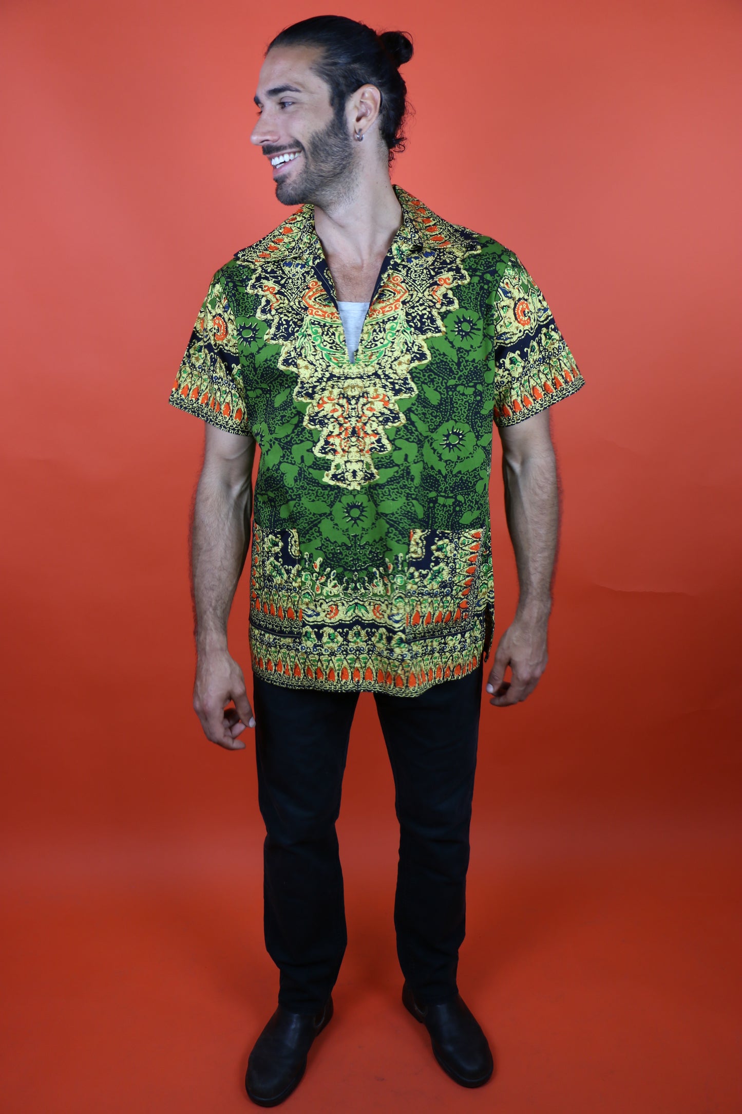 Ethnic Shirt short sleeve - vintage clothing clochard92.com