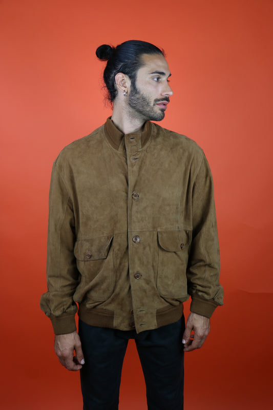 Suede Jacket Dark Brown - vintage clothing clochard92.com
