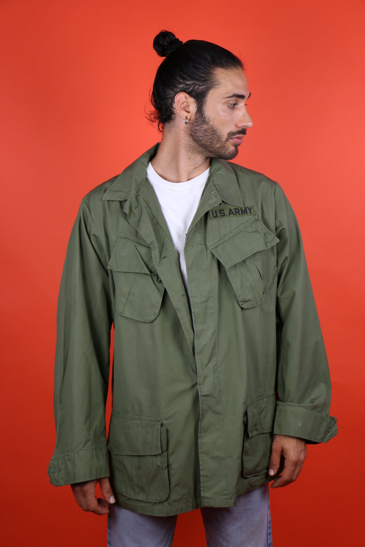 Jungle Jacket Tropical Size Large Long - vintage clothing clochard92.com