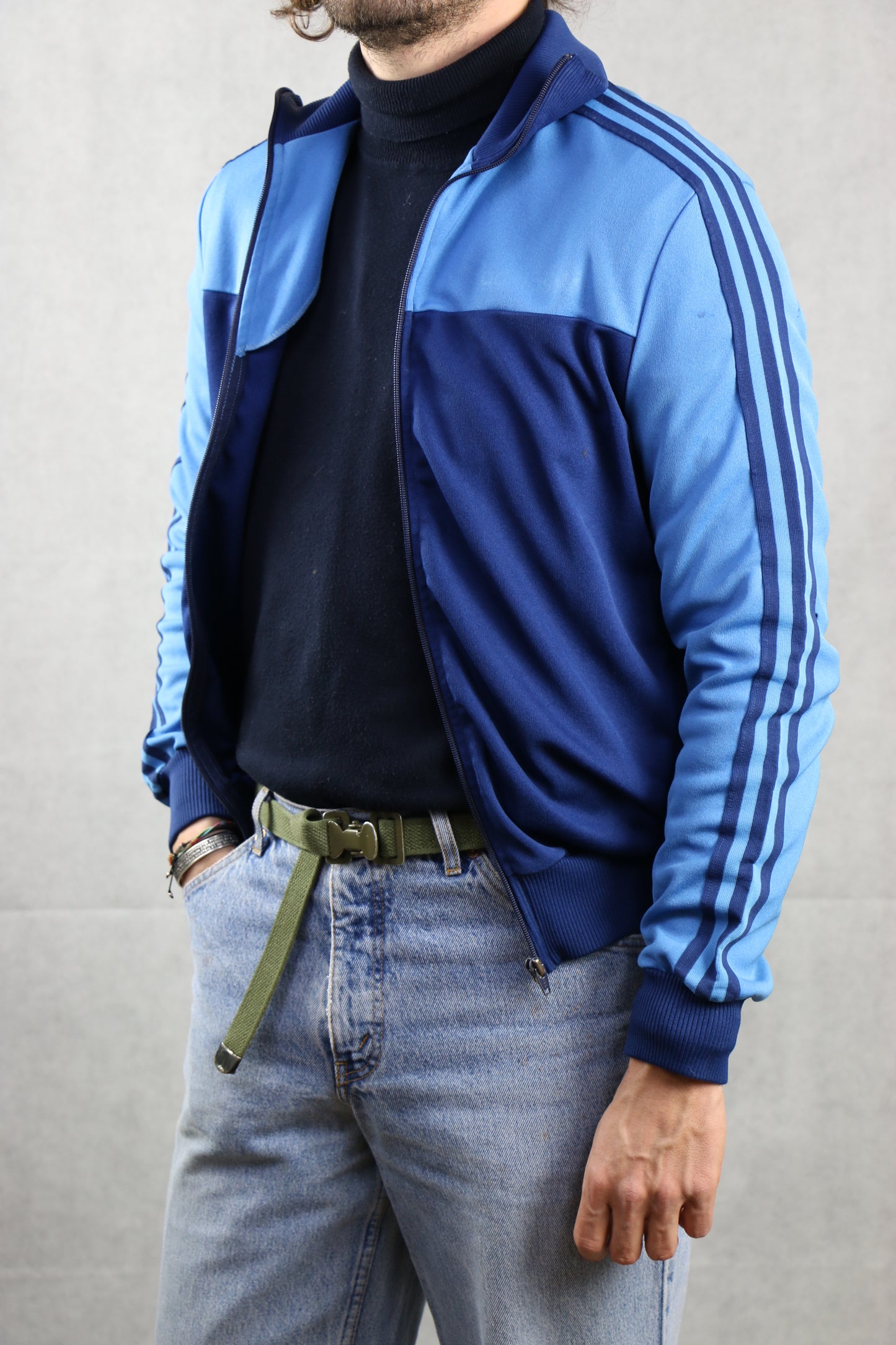 Adidas Track Jacket Two Tones f Blue - vintage clothing clochard92.com