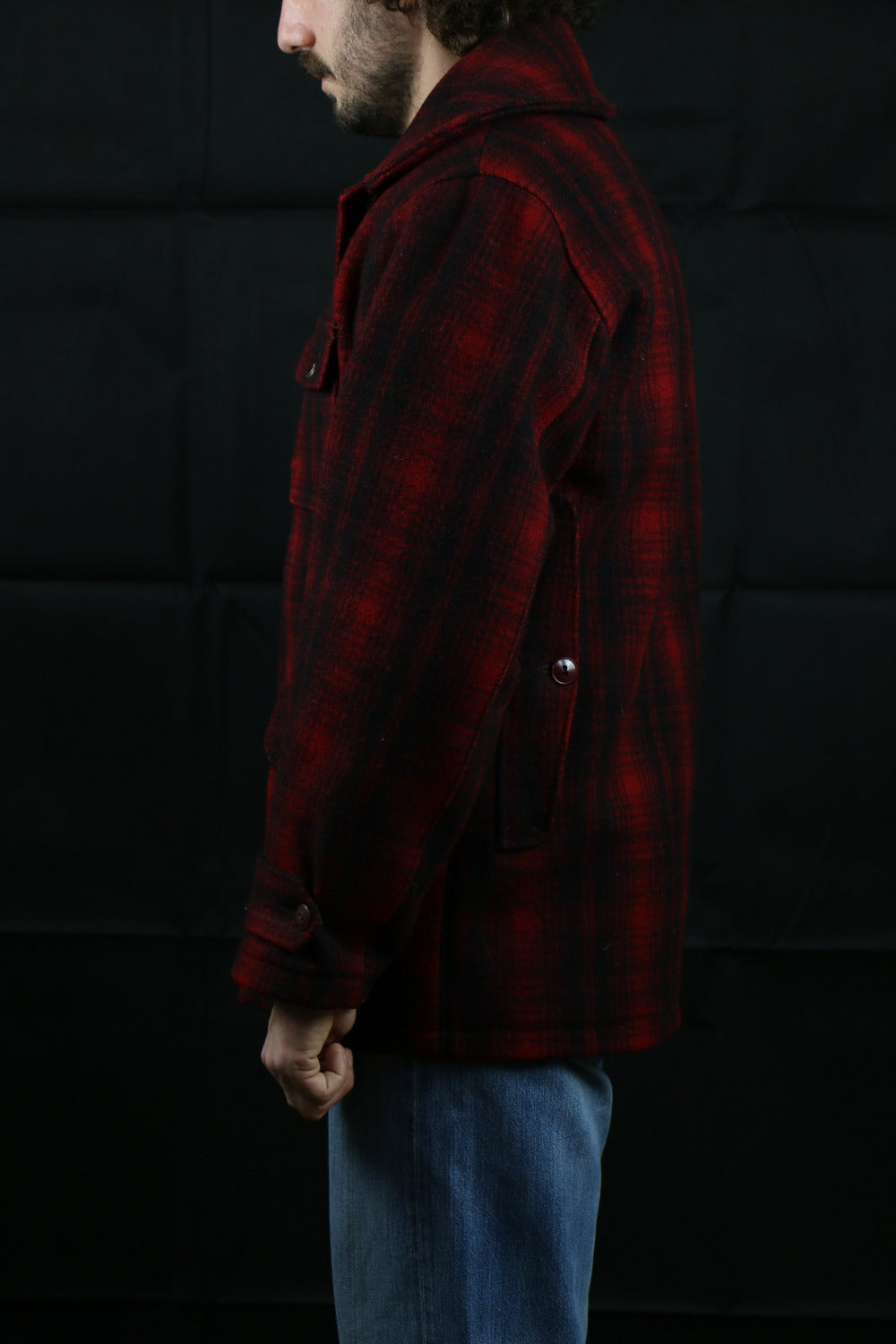 Abercrombie & Fitch Red-Black Plaid Hunting Jacket - vintage clothing clochard92.com