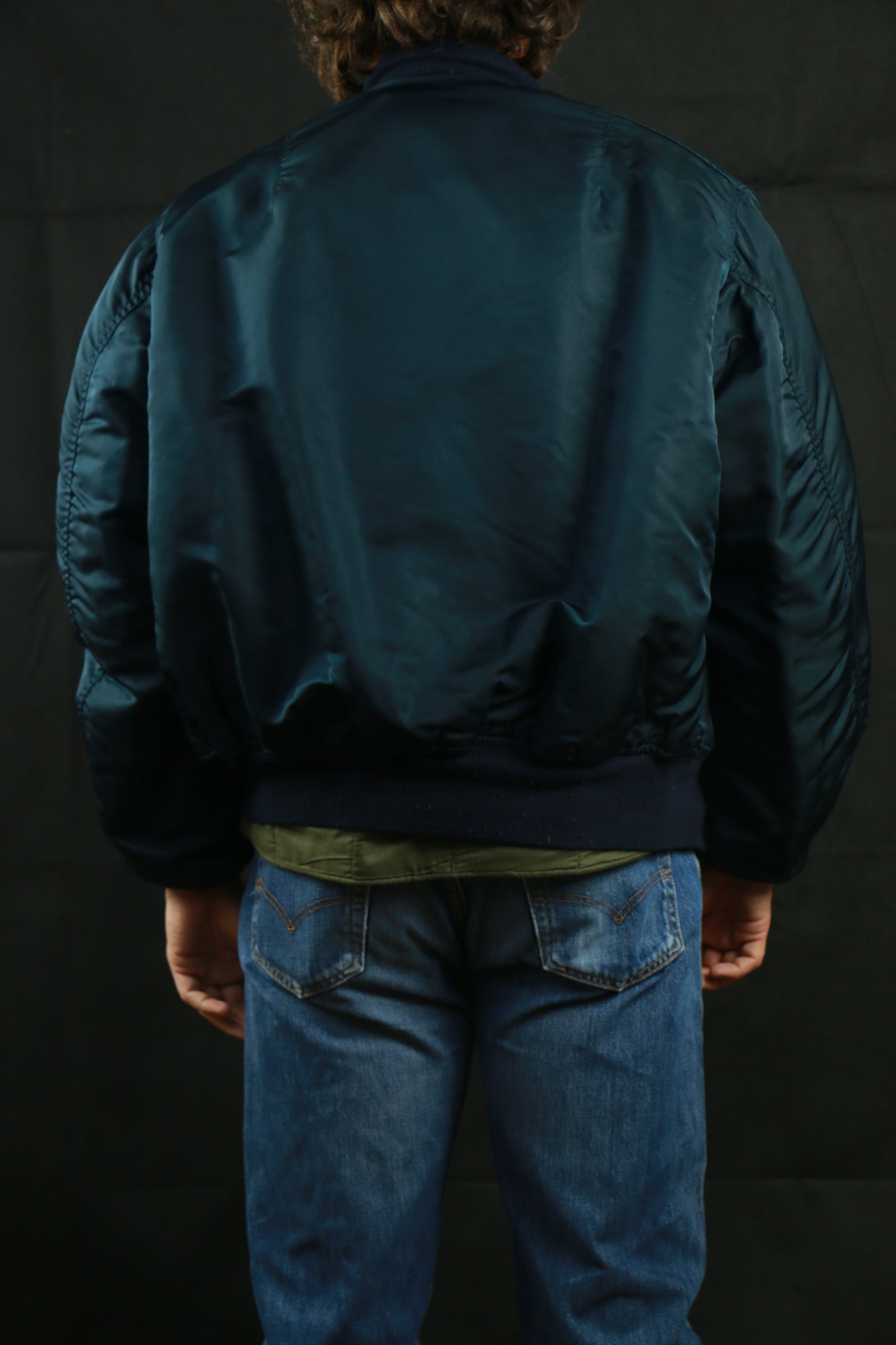 Alpha Bomber Jacket MA-1 Blue- vintage clothing clochard92.com