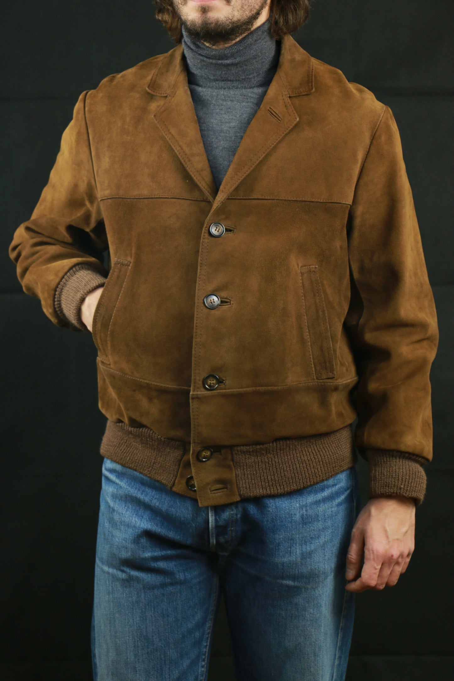 Deerskin Suede Jacket Cardigan Cut, clochard92.com