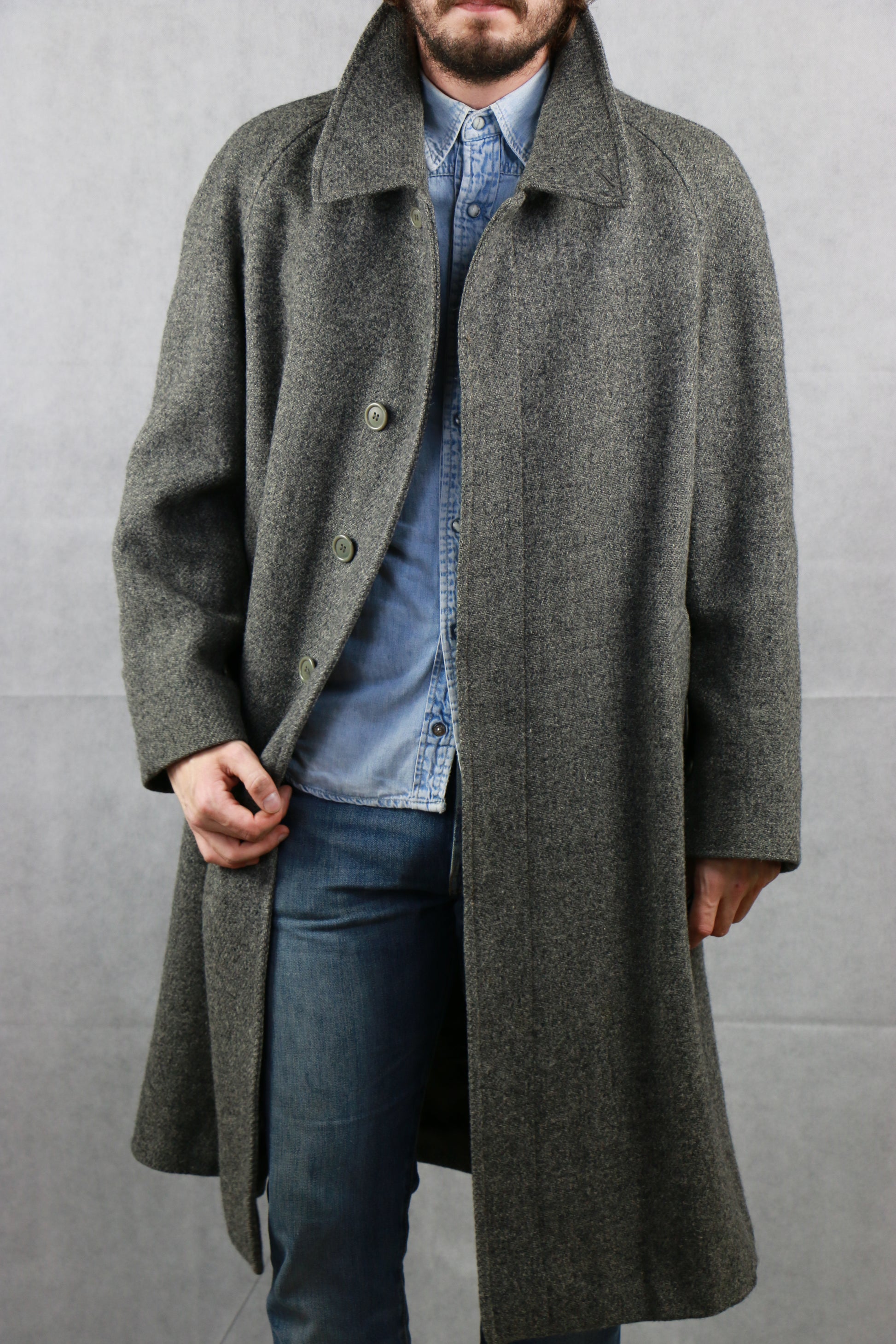 Burberrys' Harris Tweed Coat, clochard92.myshopify.com, Vintage Store Clochard92.com