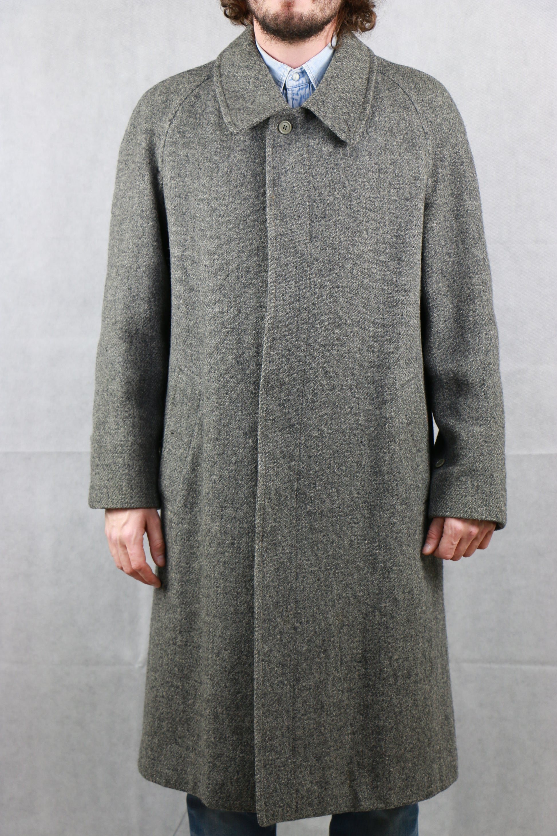 Burberrys' Harris Tweed Coat, clochard92.com, Vintage Store Clochard92.com