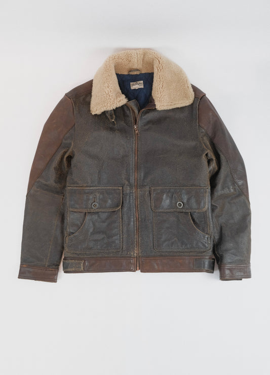 Wrangler leather aviator jacket M
