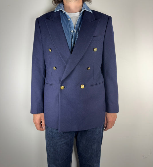 Double Breasted Tailored Suit Jacket L
